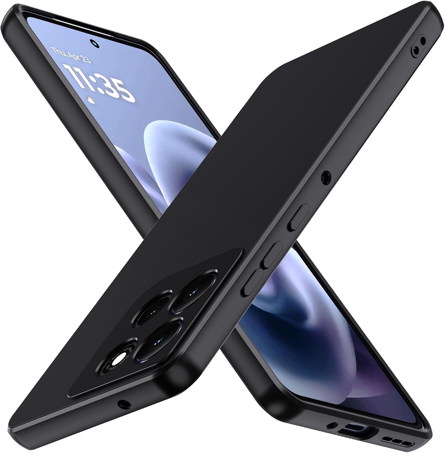 1x Silikonhülle für Motorola Moto G86 5G - Schwarz