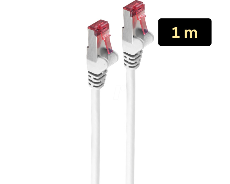 Netzwerkkabel Cat.6A weiß 1 m