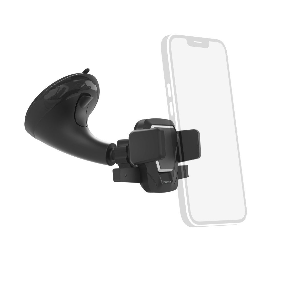 Hama Auto-Handyhalterung Easy Snap mit Saugnapf, 360 Grad drehbar, universal