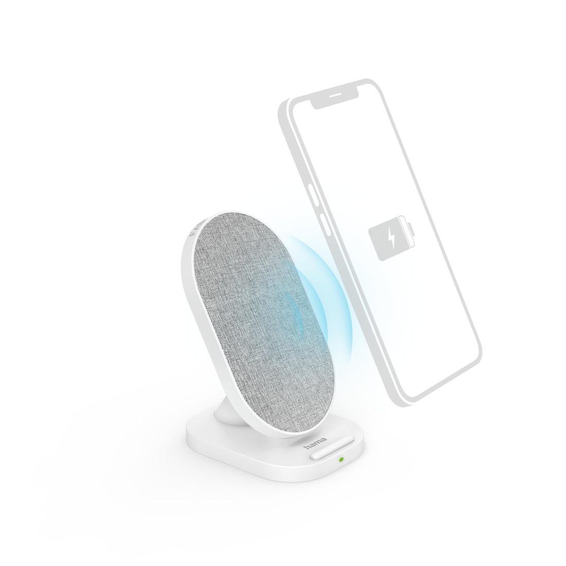 Hama Wireless Charger QI-FC10S-Fab, 10 W, kabellose Smartphone-Ladestation, WS