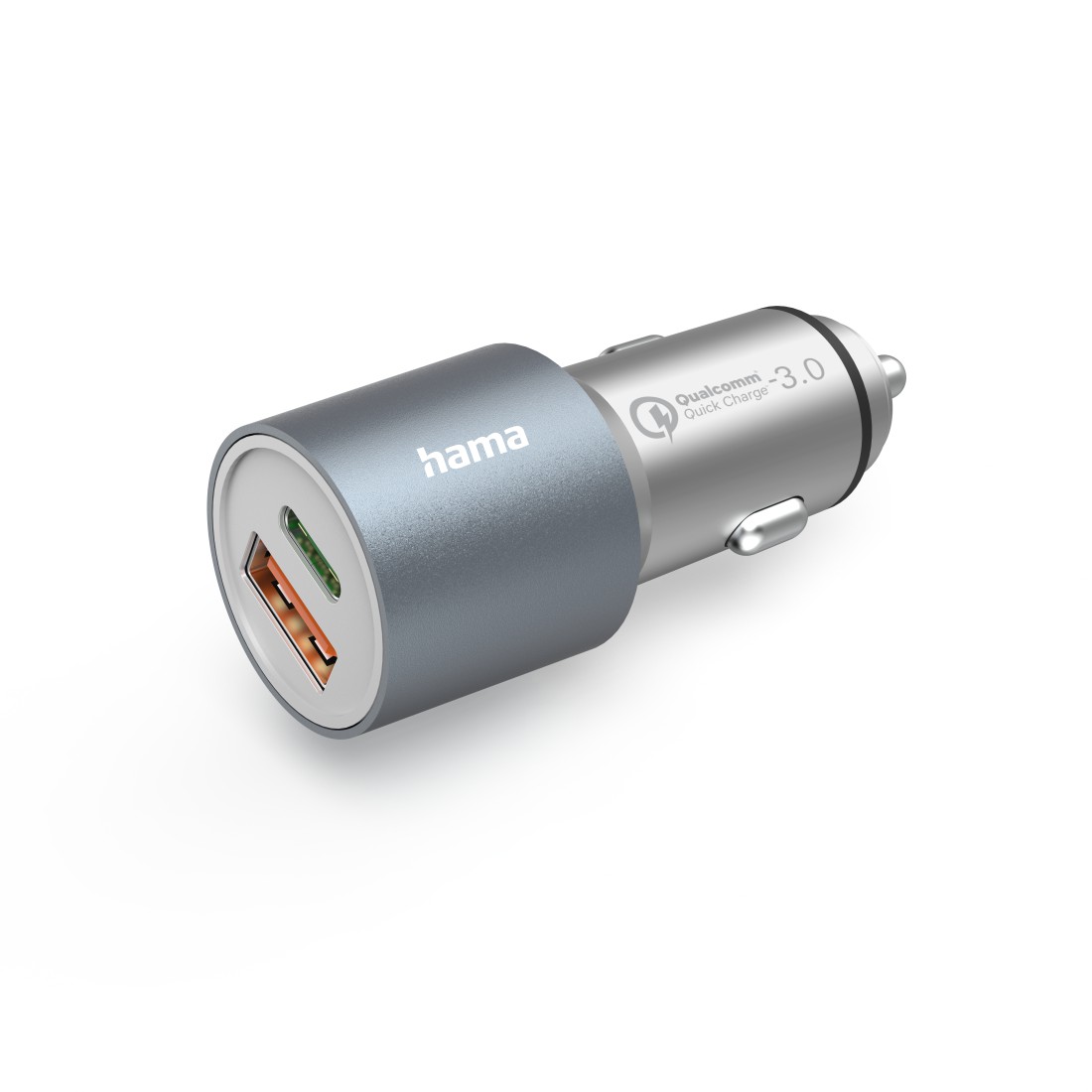 Hama Auto-Schnellladegerät, 1x USB-C PD, 1x USB-A QC, 38 W, Metall Hama Auto-Schnellladegerät, 1x USB-C PD, 1x USB-A QC, 38 W, Metall