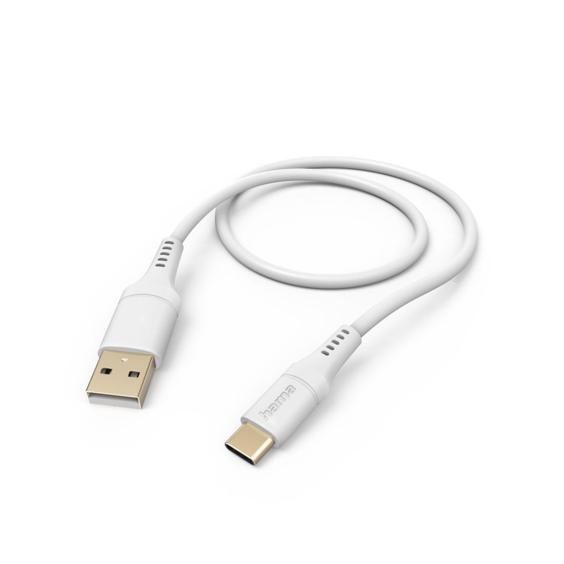 Hama Ladekabel Flexible, USB-A - USB-C, 1,5 m, Silikon, Weiß