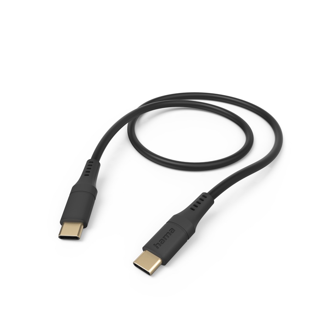 Hama Ladekabel Flexible, USB-C - USB-C, 1,5 m, Silikon, Schwarz
