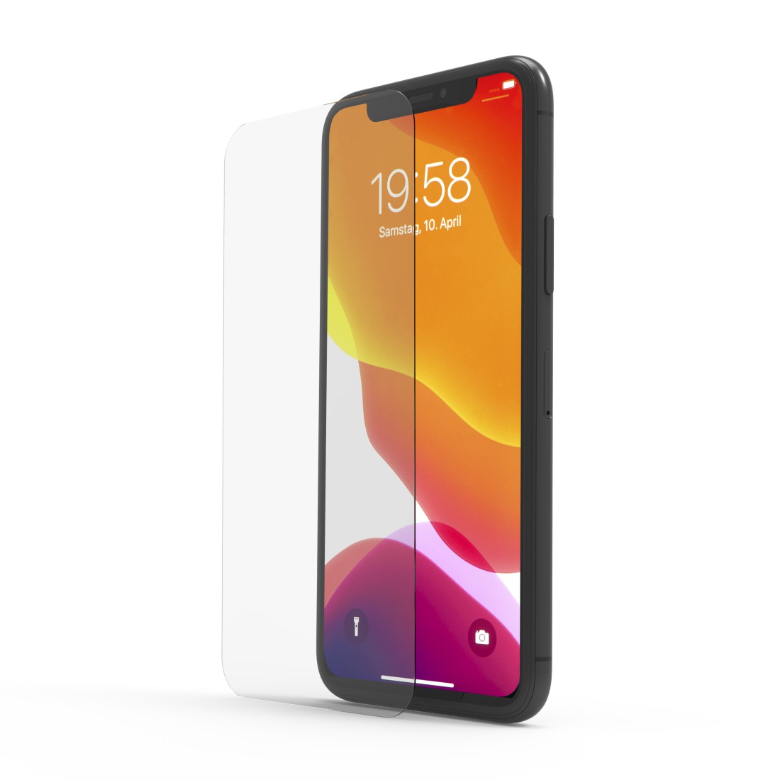Hama Handy-Schutzglas Clear Protect für Apple iPhone 11, Montagehilfe