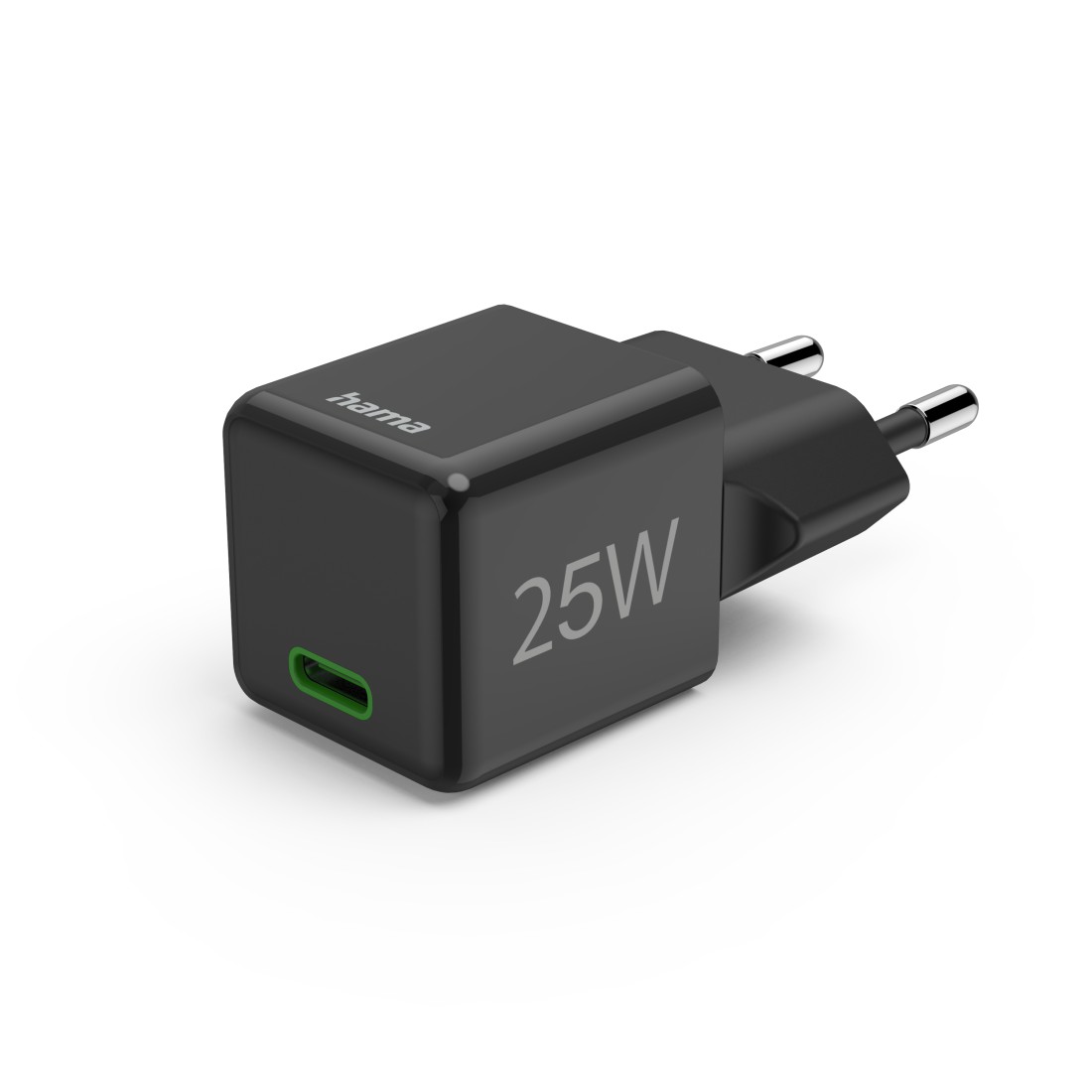 Hama Schnellladegerät, USB-C, Super-Mini-Charger, PD, 25 W, Schwarz