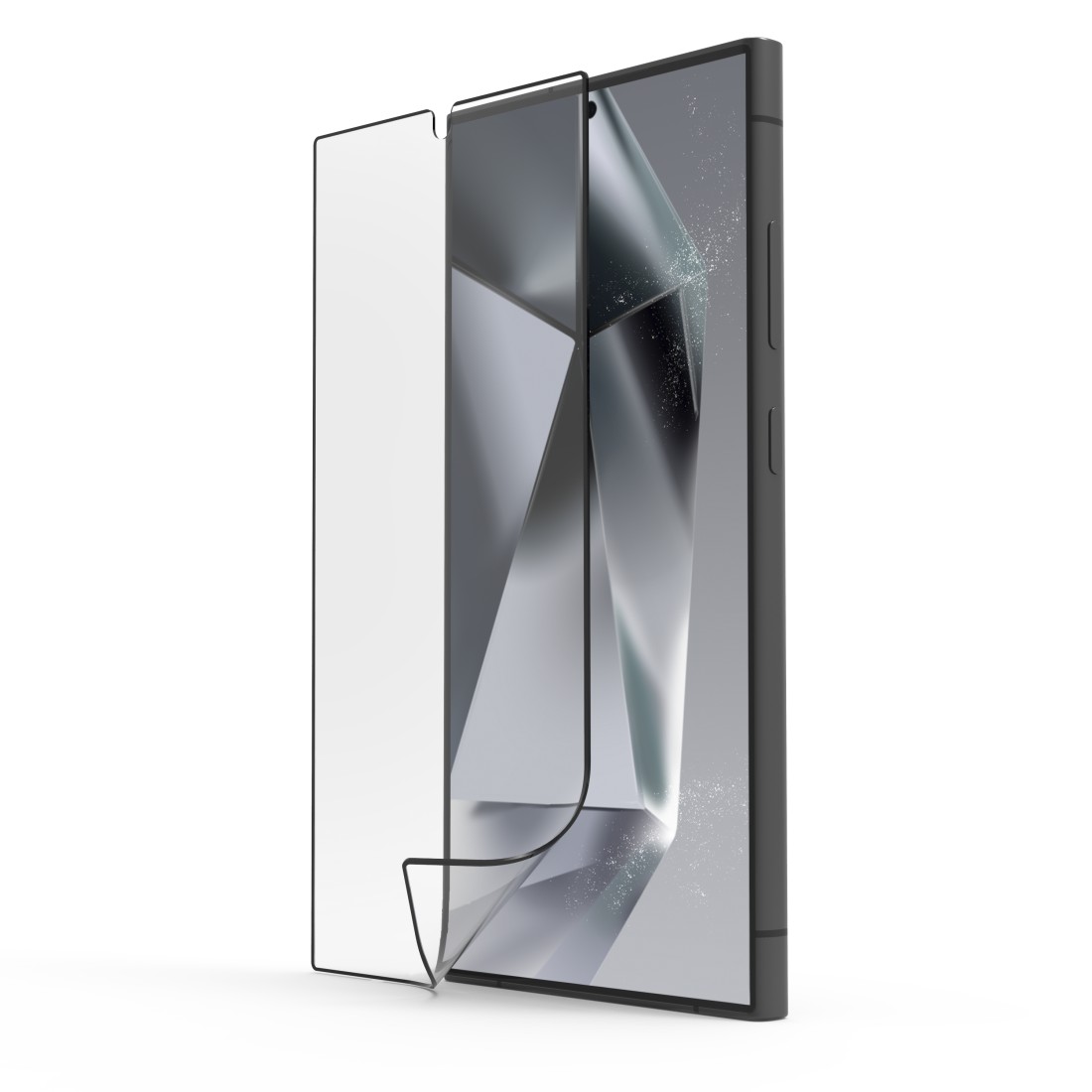Hama Handy-Schutzglas Super Hybrid für Samsung Galaxy S25 Ultra, Montagehilfe