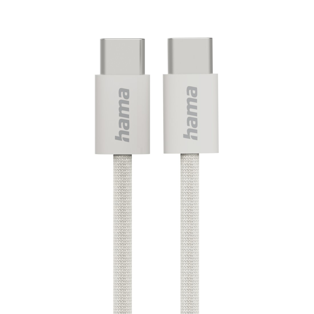 Hama Ladekabel Fabric, USB-C - USB-C, 1m, Nylon, Beige