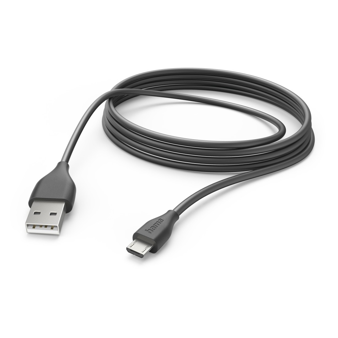 Hama Ladekabel, USB-A - Micro-USB, 3 m, Schwarz