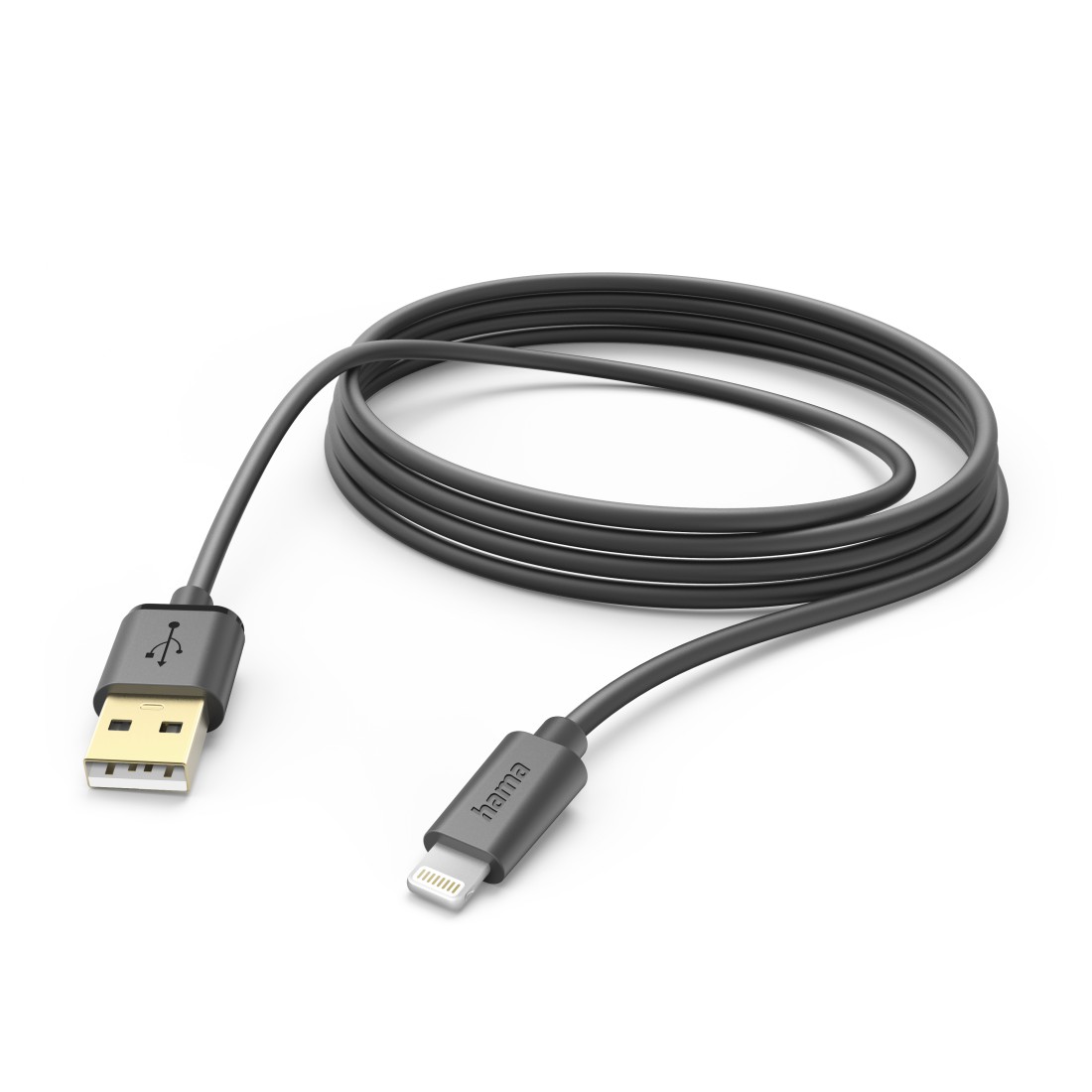 Hama Ladekabel, USB-A - Lightning, 3 m, Schwarz