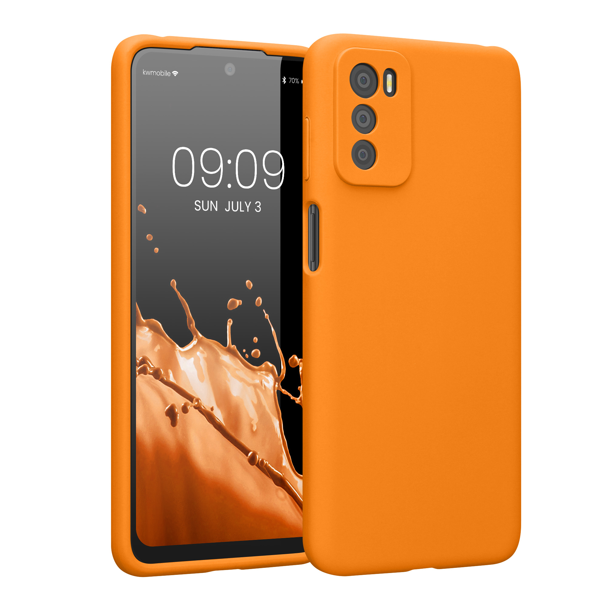 TPU Case gummiert mit Kameraschutz für Motorola Moto G42 Fruity Orange