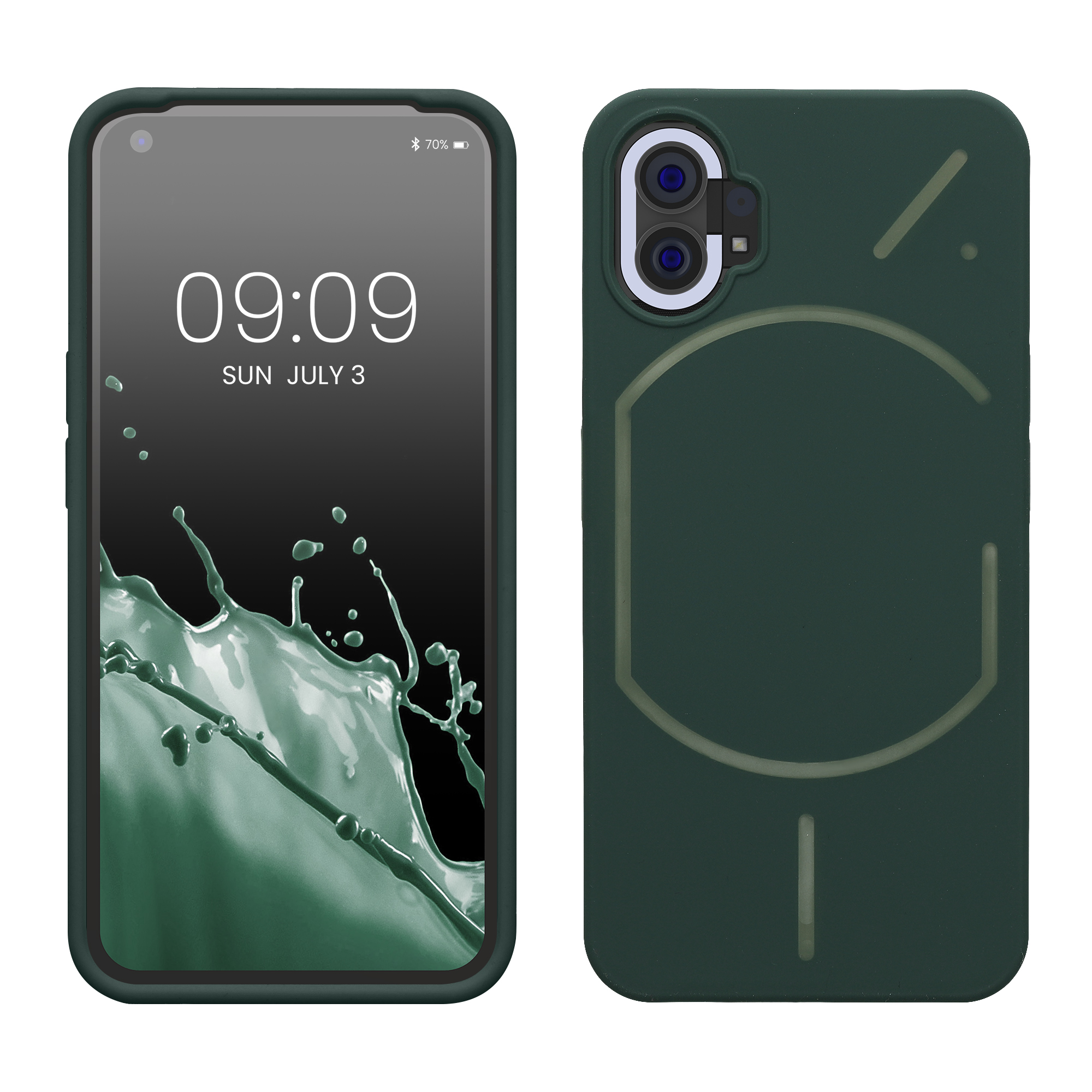 Gummierte Silikon Hülle für Nothing Phone (1) in Moosgrün