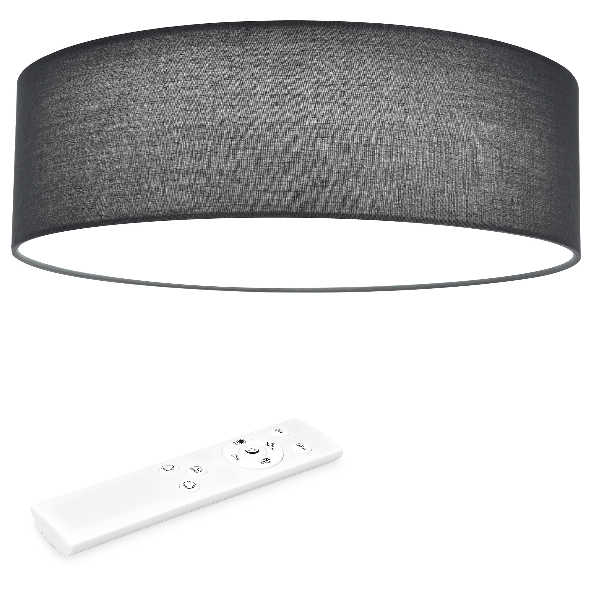 Cross selling Runde LED Deckenleuchte Dunkelgrau