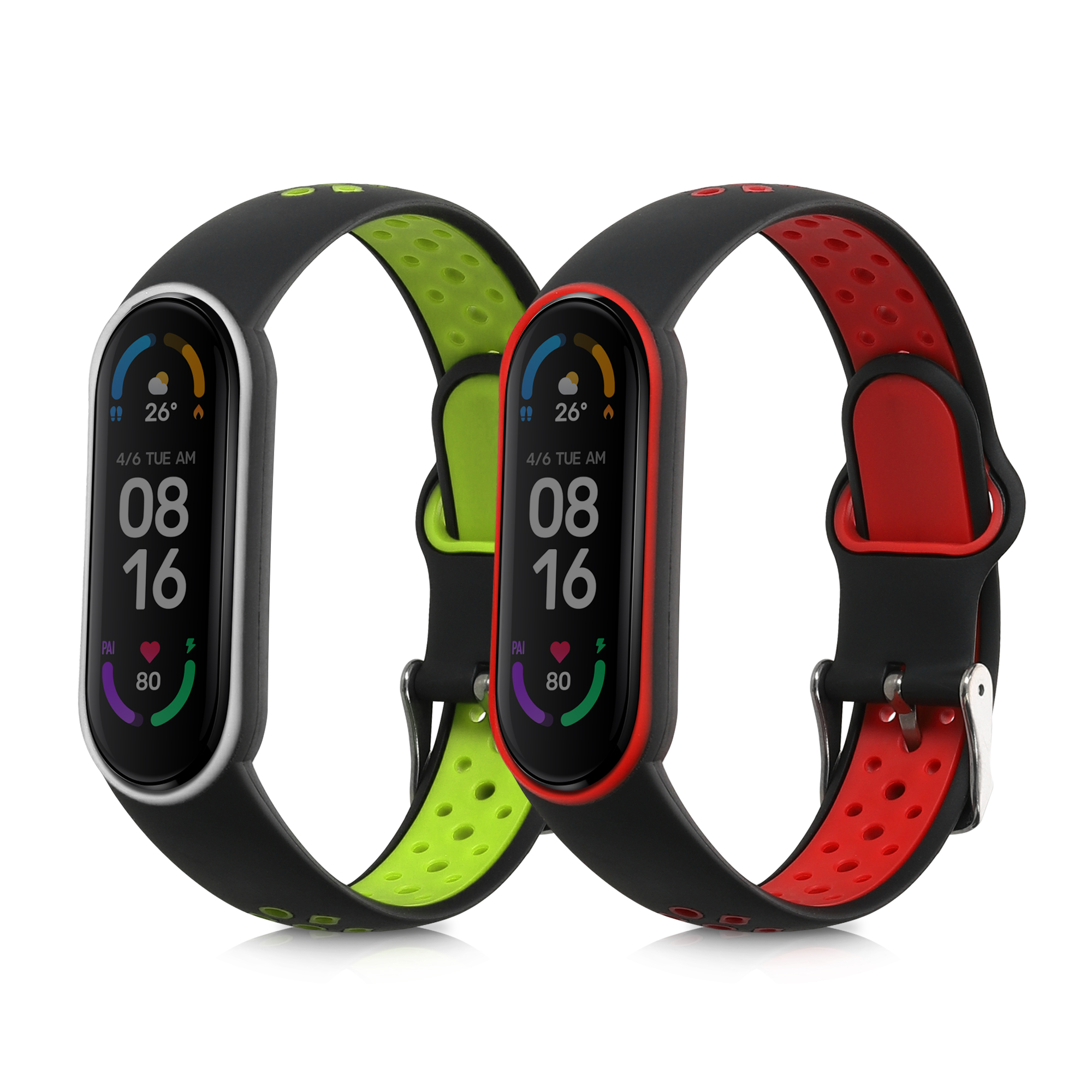 2x Armband kompatibel mit Xiaomi Mi Smart Band 6 / Mi Band 6 / Band 5