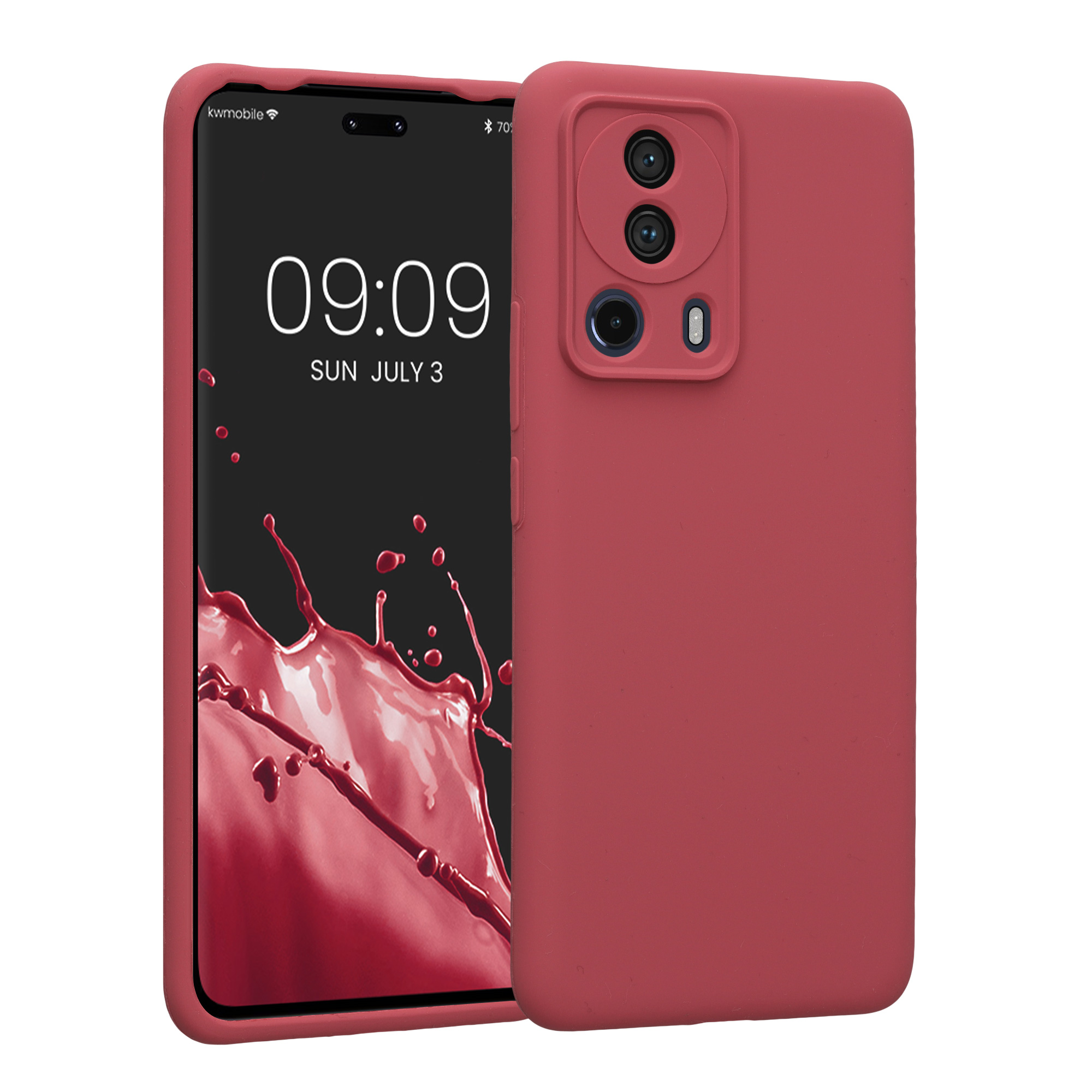 Gummierte Silikon Hülle mit Kameraschutz für Xiaomi 13 Lite 5G in Dark Rose