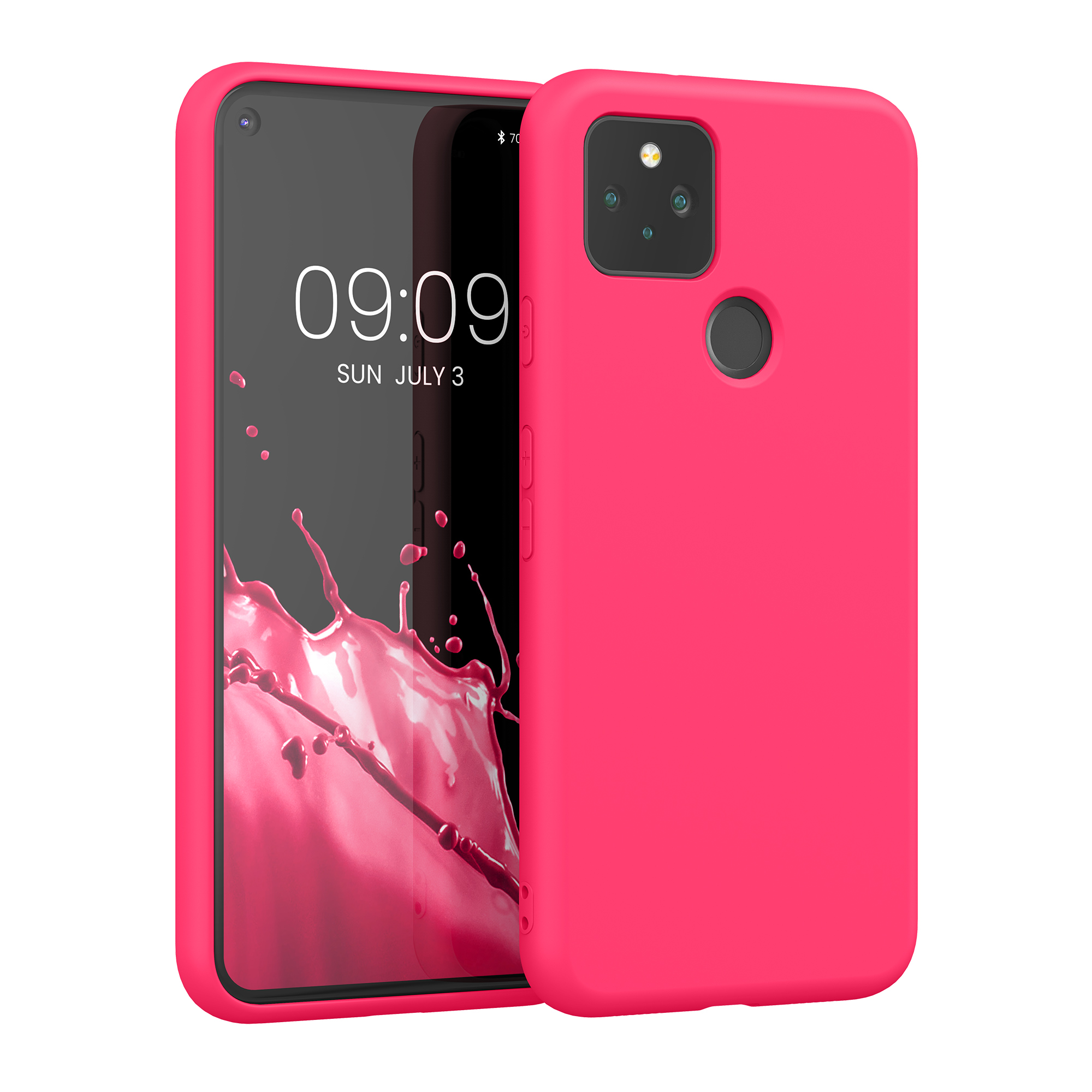 Cross selling Slim Gummierte Silikon Hülle für Google Pixel 5 in Neon Pink