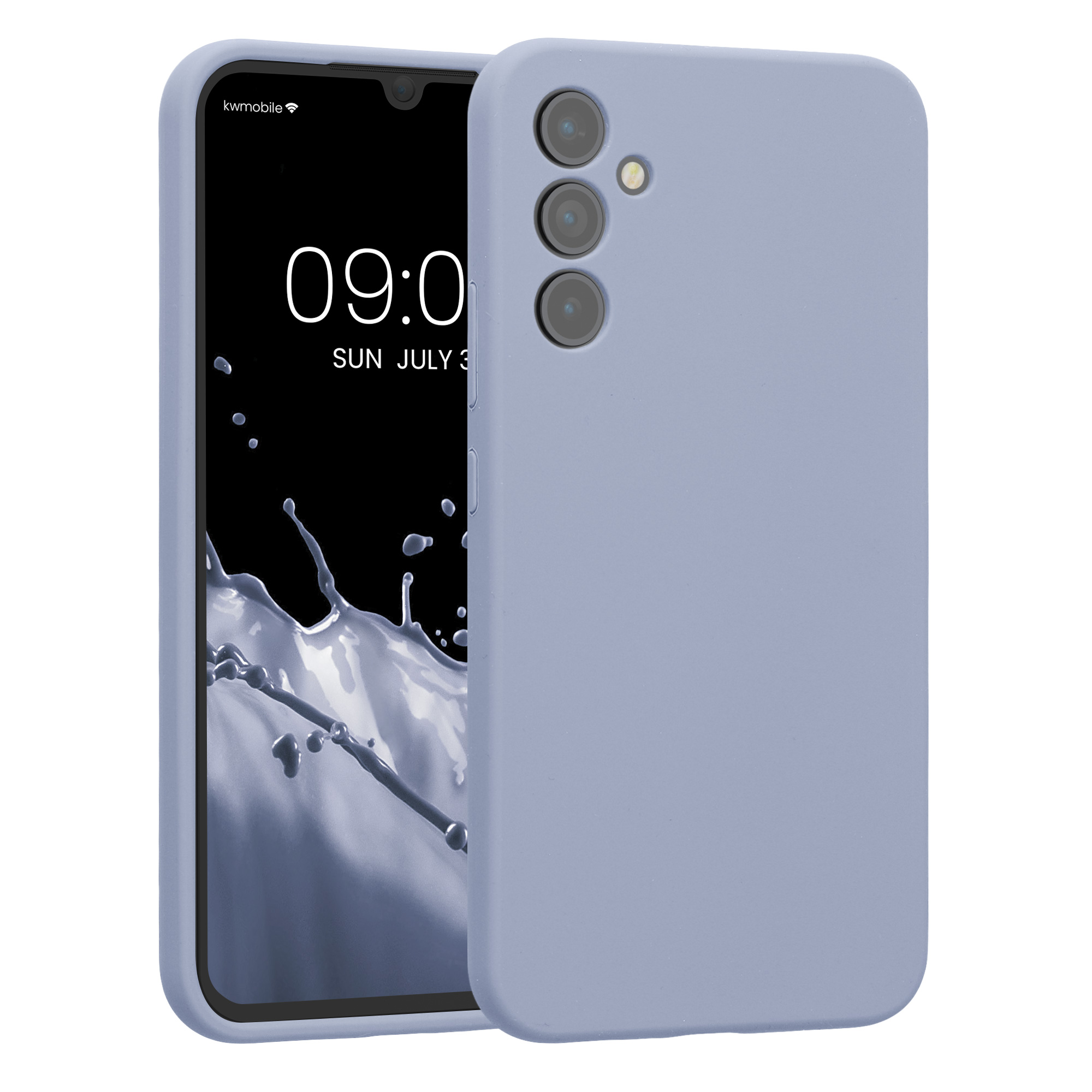 Gummierte Silikon Hülle mit Kameraschutz für Samsung Galaxy A34 5G in Hellblau matt Gummierte Silikon Hülle mit Kameraschutz für Samsung Galaxy A34 5G in Hellblau matt