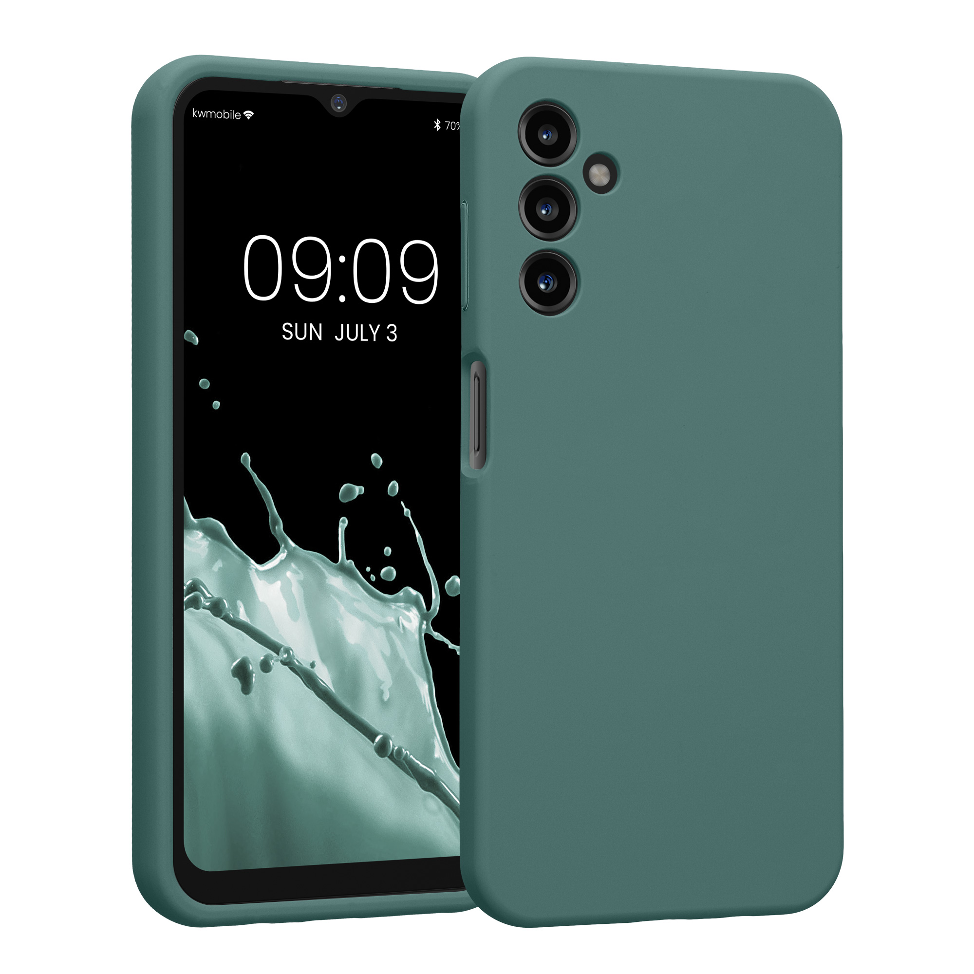 Gummierte Silikon Hülle mit Kameraschutz für Samsung Galaxy A14 5G in Arctic Night Gummierte Silikon Hülle mit Kameraschutz für Samsung Galaxy A14 5G in Arctic Night