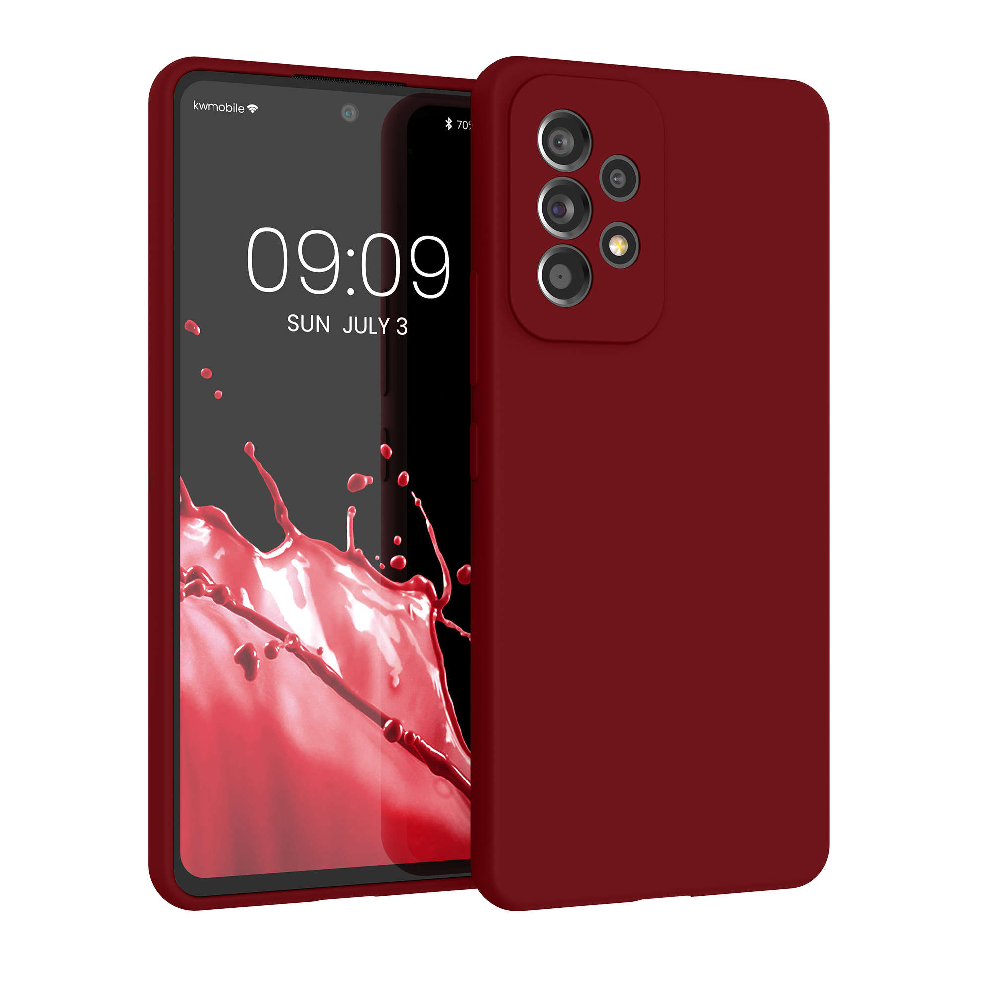 Gummierte Silikon Hülle für Samsung Galaxy A53 5G in Rhabarber Rot Gummierte Silikon Hülle für Samsung Galaxy A53 5G in Rhabarber Rot