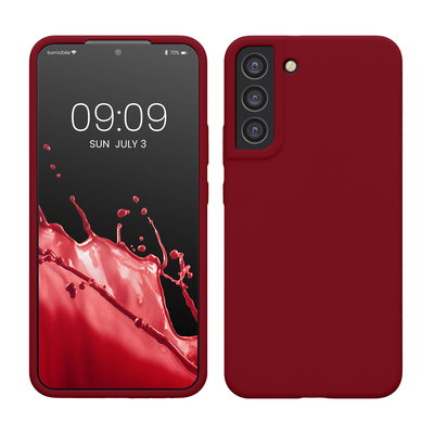 Gummierte Silikon Hülle für Samsung Galaxy S22 Plus in Rhabarber Rot