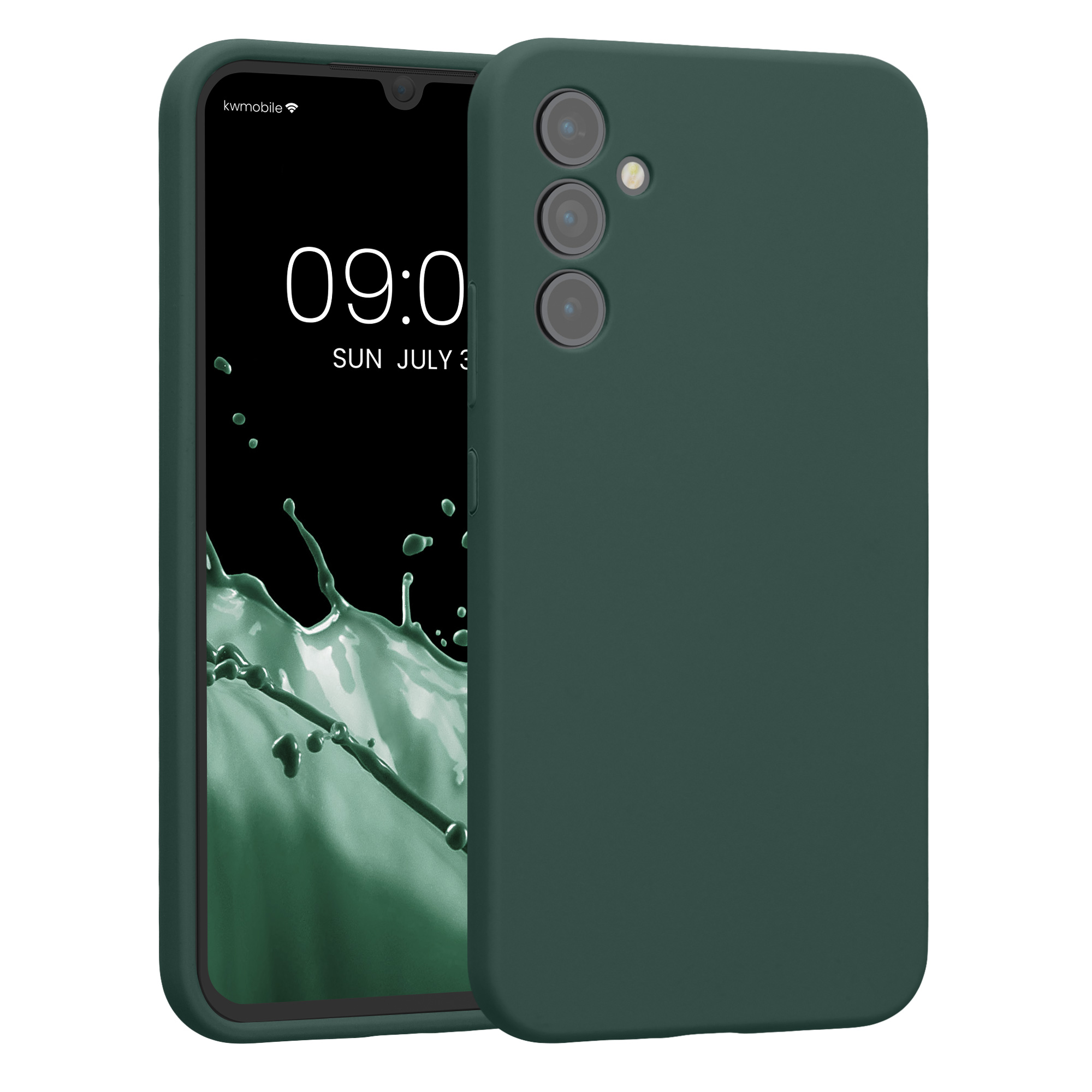 Gummierte Silikon Hülle mit Kameraschutz für Samsung Galaxy A34 5G in Blaugrün Gummierte Silikon Hülle mit Kameraschutz für Samsung Galaxy A34 5G in Blaugrün