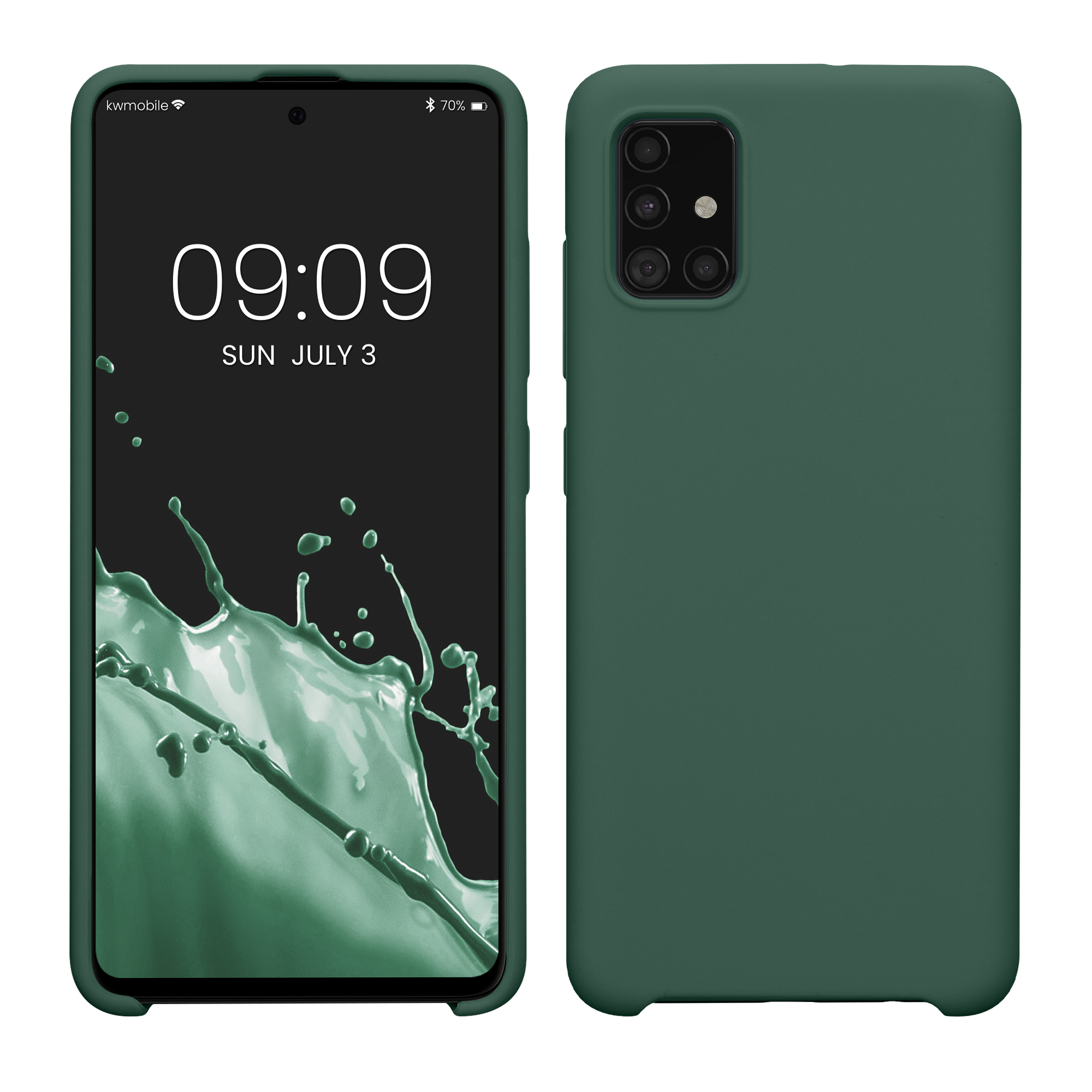 Cross selling Gummierte Silikon Hülle für Samsung Galaxy A51 in Tannengrün