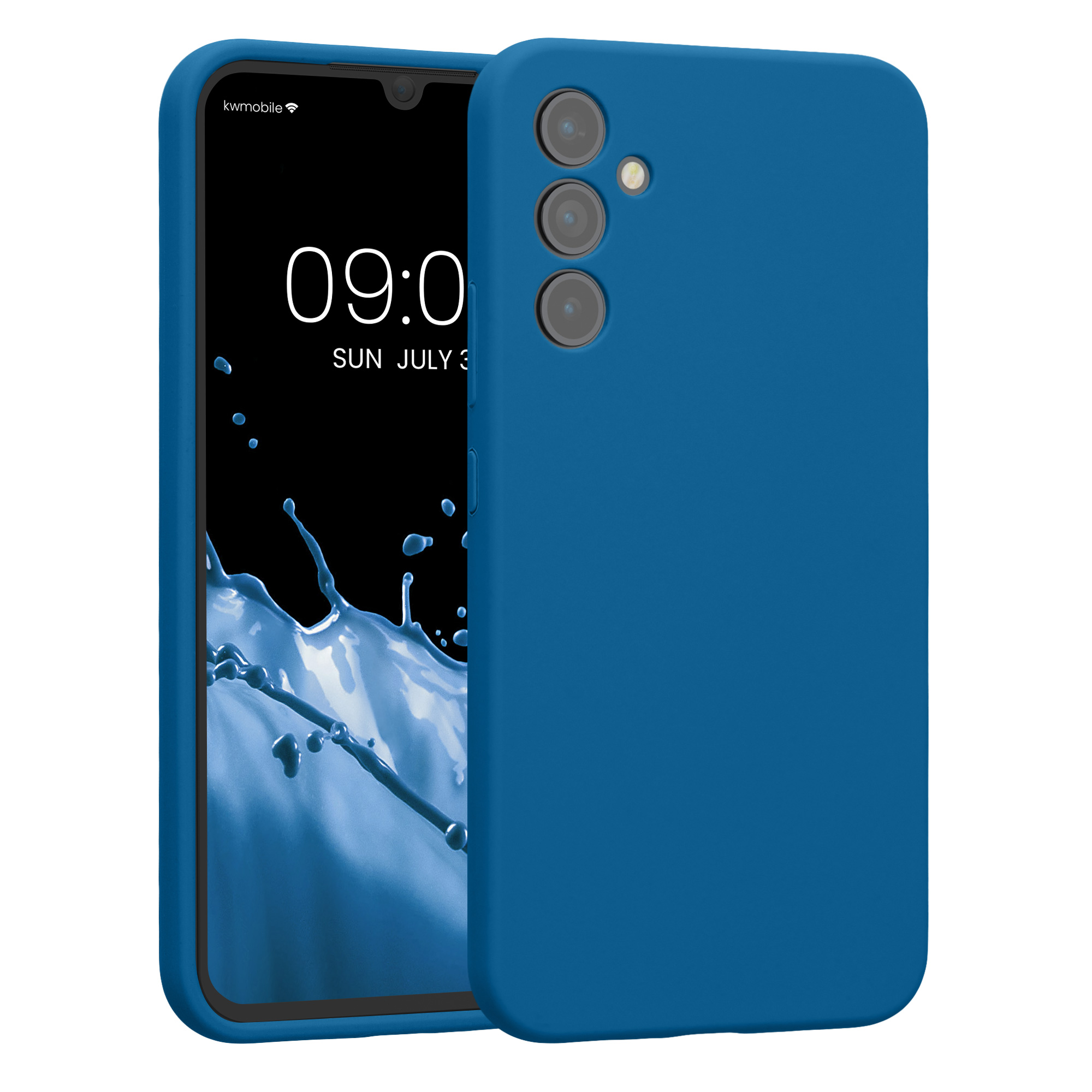 Gummierte Silikon Hülle mit Kameraschutz für Samsung Galaxy A34 5G in Blue Reef Gummierte Silikon Hülle mit Kameraschutz für Samsung Galaxy A34 5G in Blue Reef