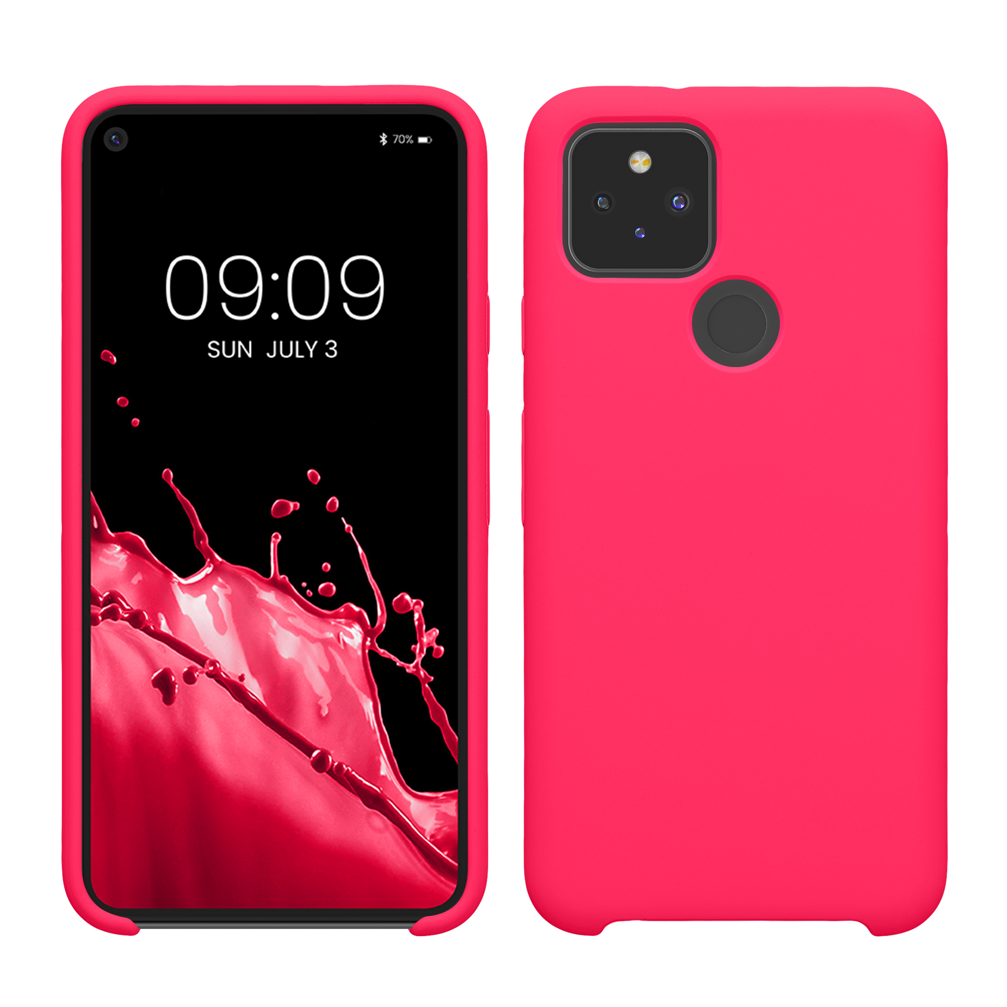 Cross selling Gummierte Silikon Hülle für Google Pixel 5 in Neon Pink