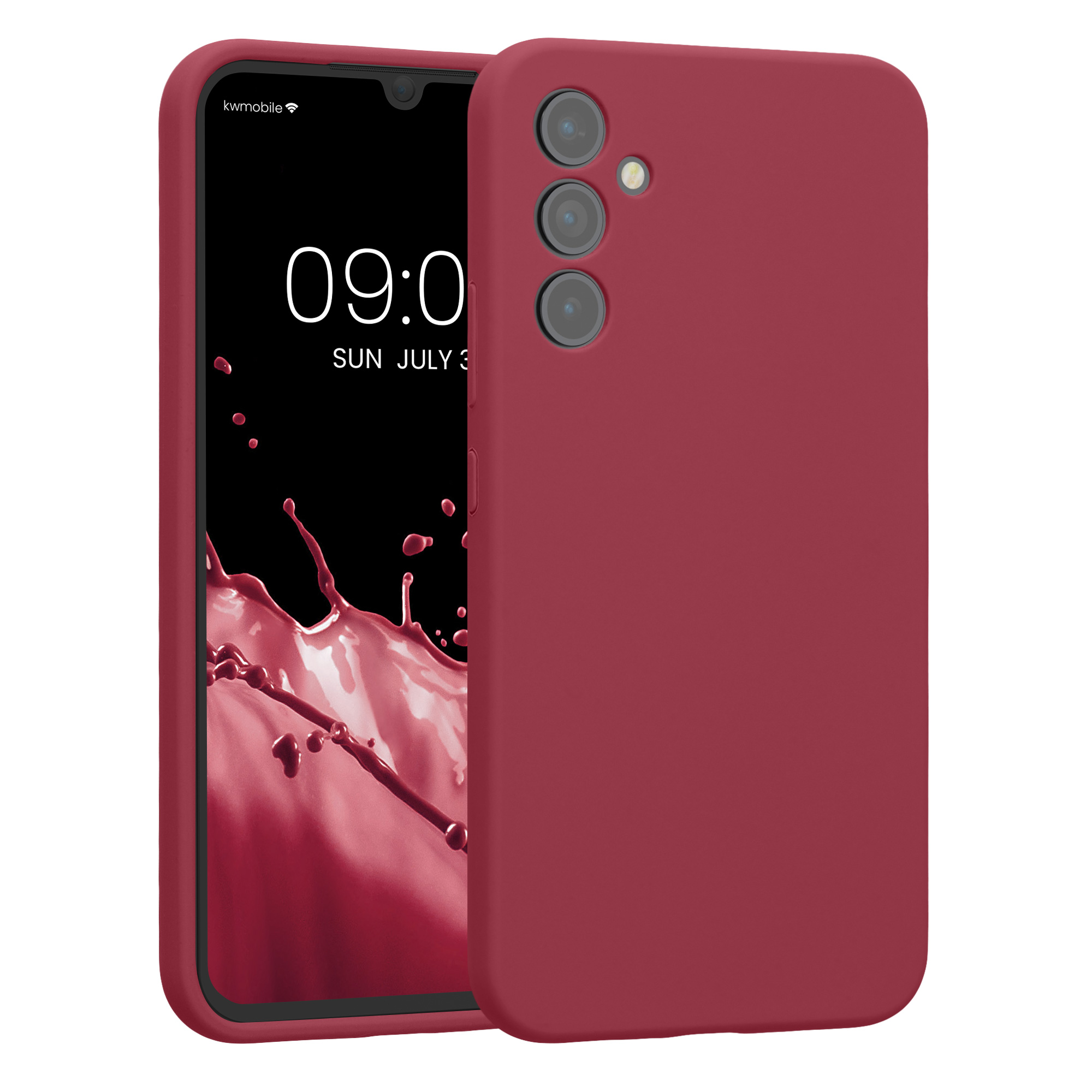 Gummierte Silikon Hülle mit Kameraschutz für Samsung Galaxy A34 5G in Rhabarber Rot Gummierte Silikon Hülle mit Kameraschutz für Samsung Galaxy A34 5G in Rhabarber Rot
