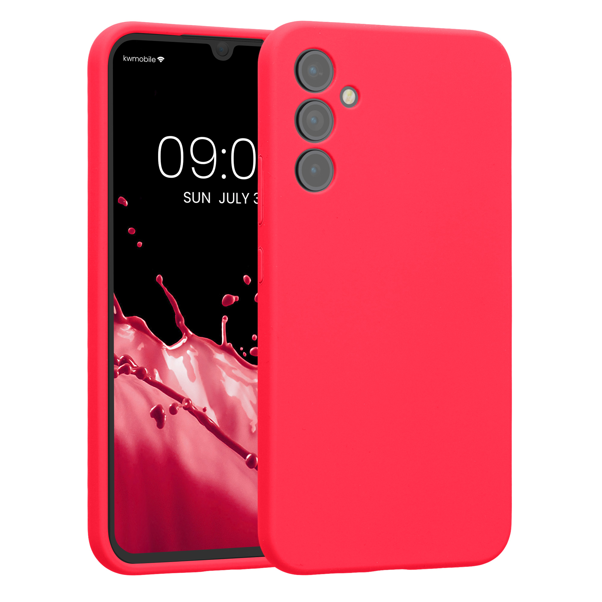 Gummierte Silikon Hülle mit Kameraschutz für Samsung Galaxy A34 5G in Neon Pink Gummierte Silikon Hülle mit Kameraschutz für Samsung Galaxy A34 5G in Neon Pink