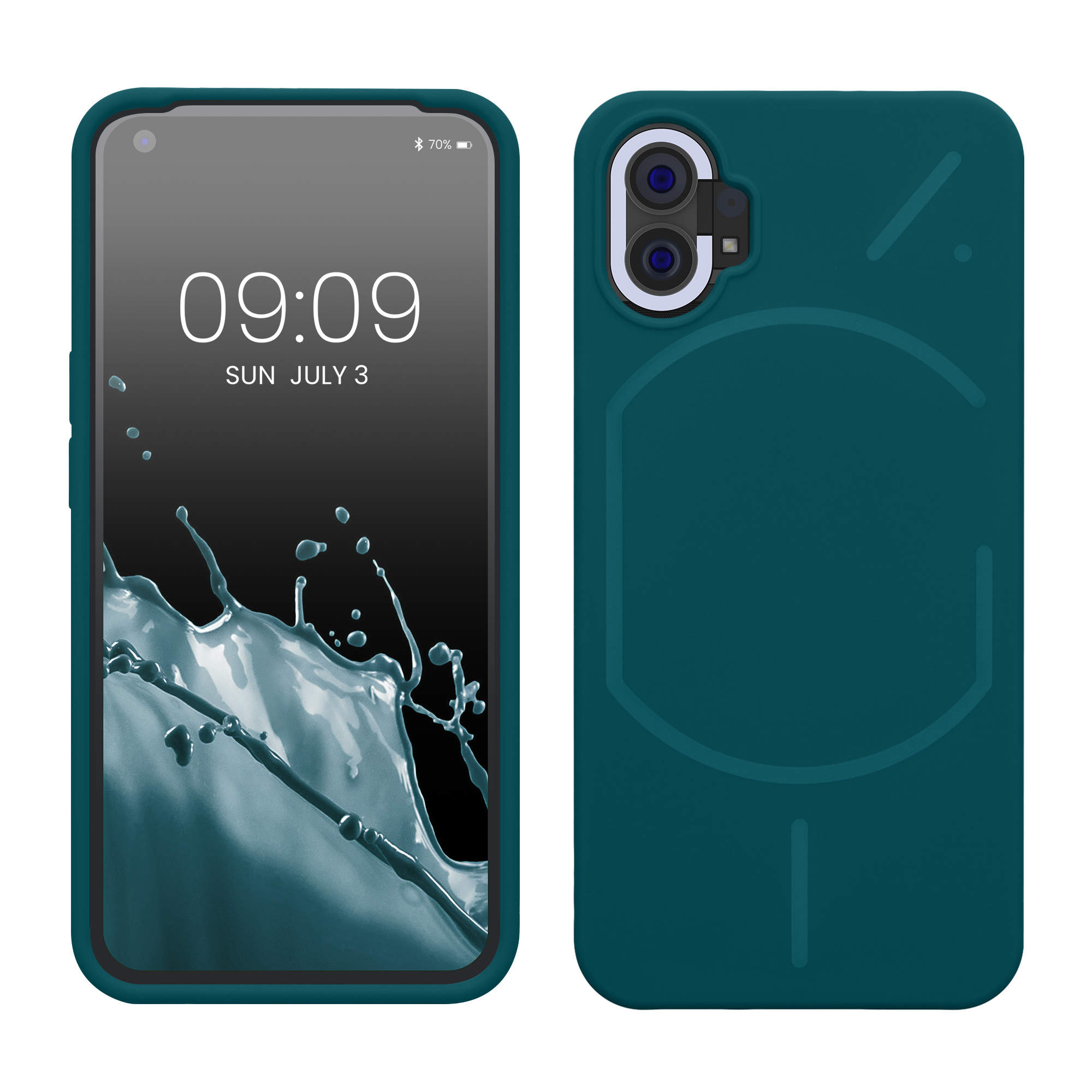 Gummierte Silikon Hülle für Nothing Phone (1) in Petrol matt