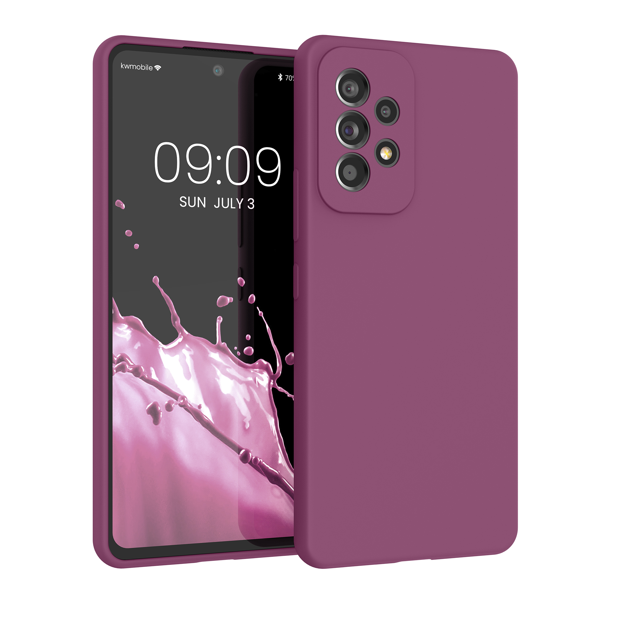 Gummierte Silikon Hülle für Samsung Galaxy A53 5G in Magenta Lila