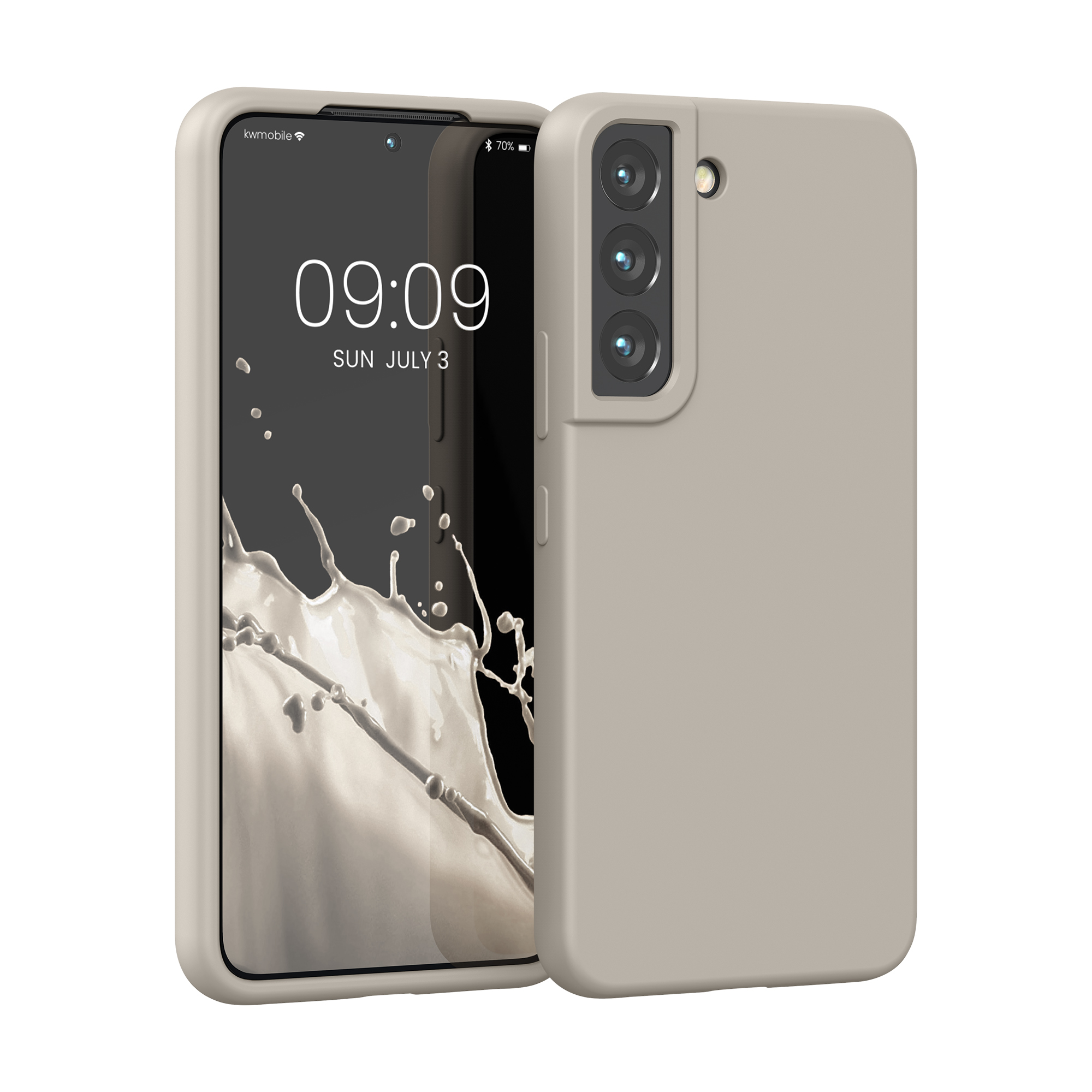 Cross selling Gummierte Silikon Hülle für Samsung Galaxy S22 in Beige matt
