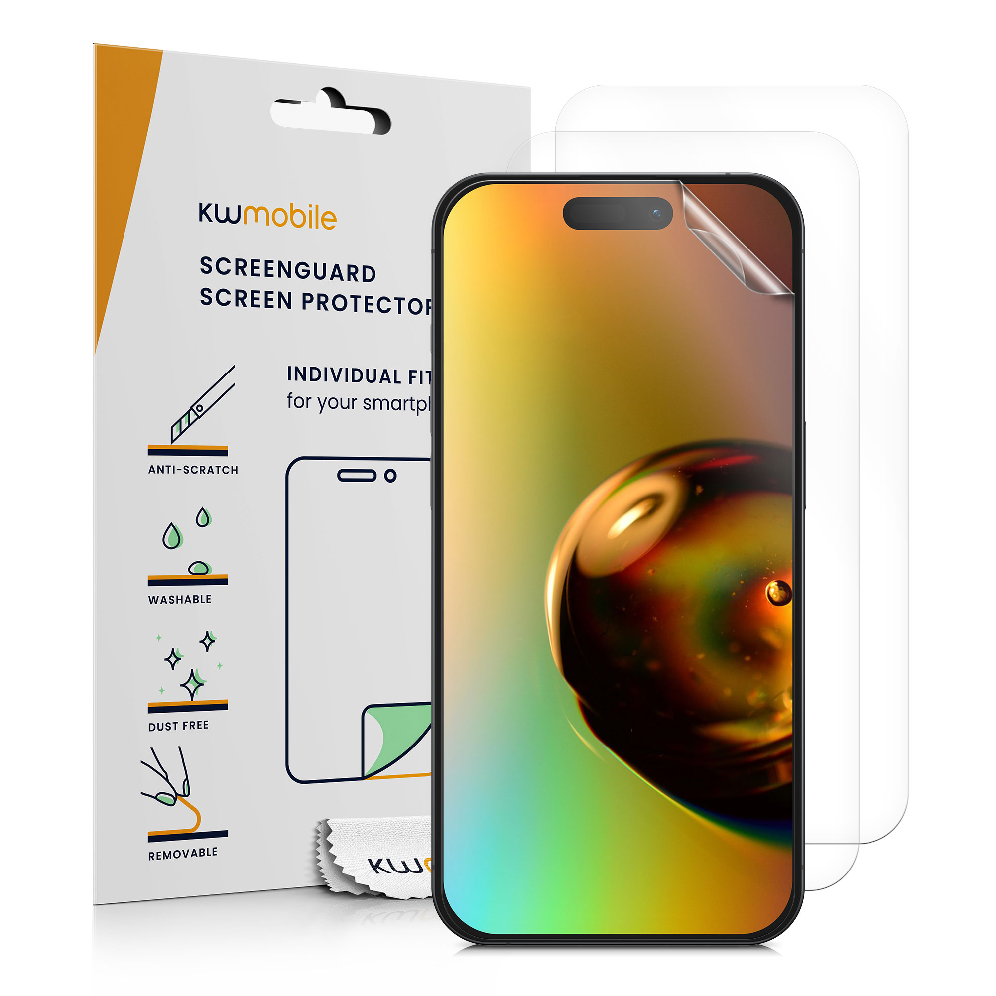 3x Folie kristallklar für iPhone 15 Pro