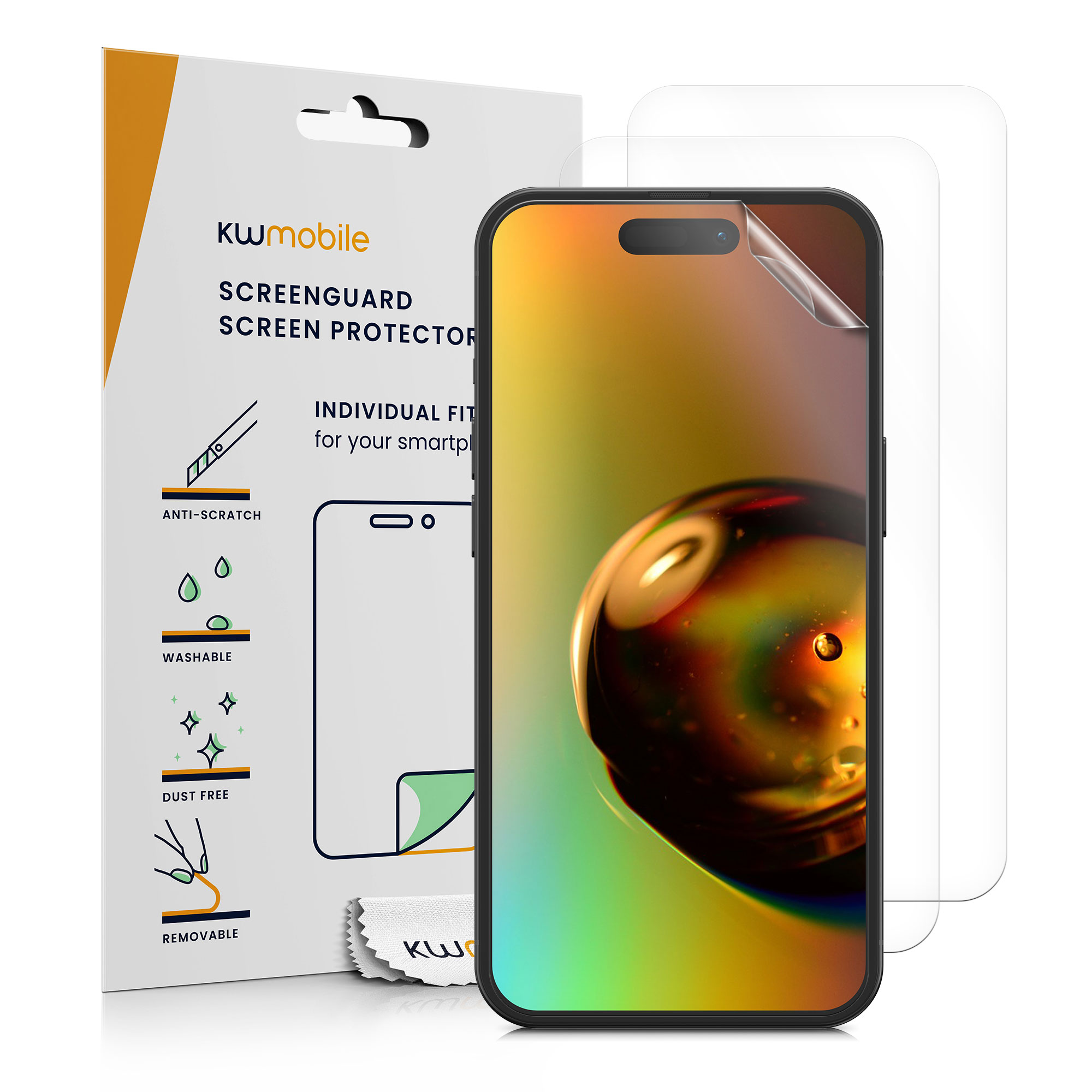 3x Folie kristallklar für iPhone 15 Pro Max