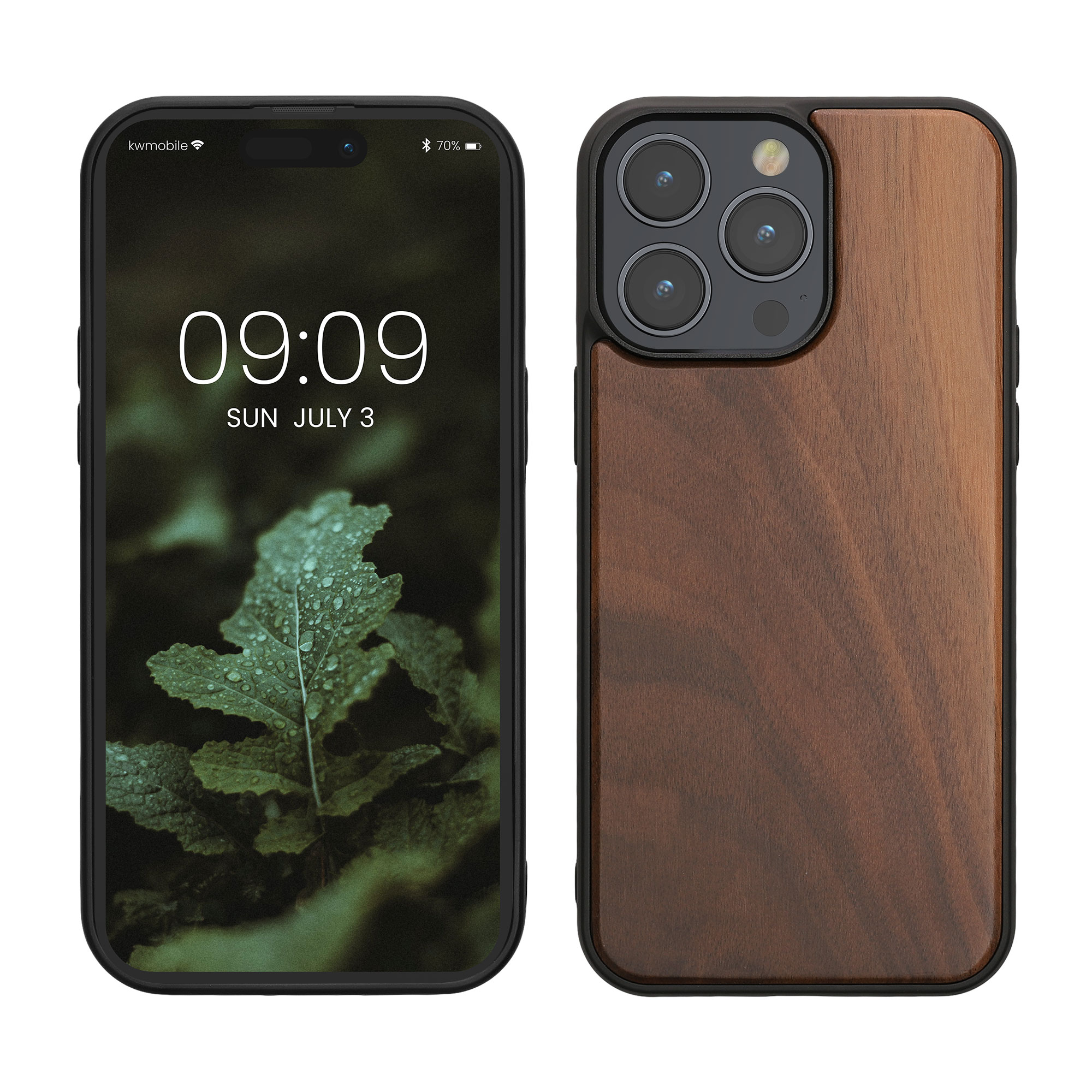 Holzhülle mit TPU Bumper für Apple iPhone 15 Pro Max Walnussholz