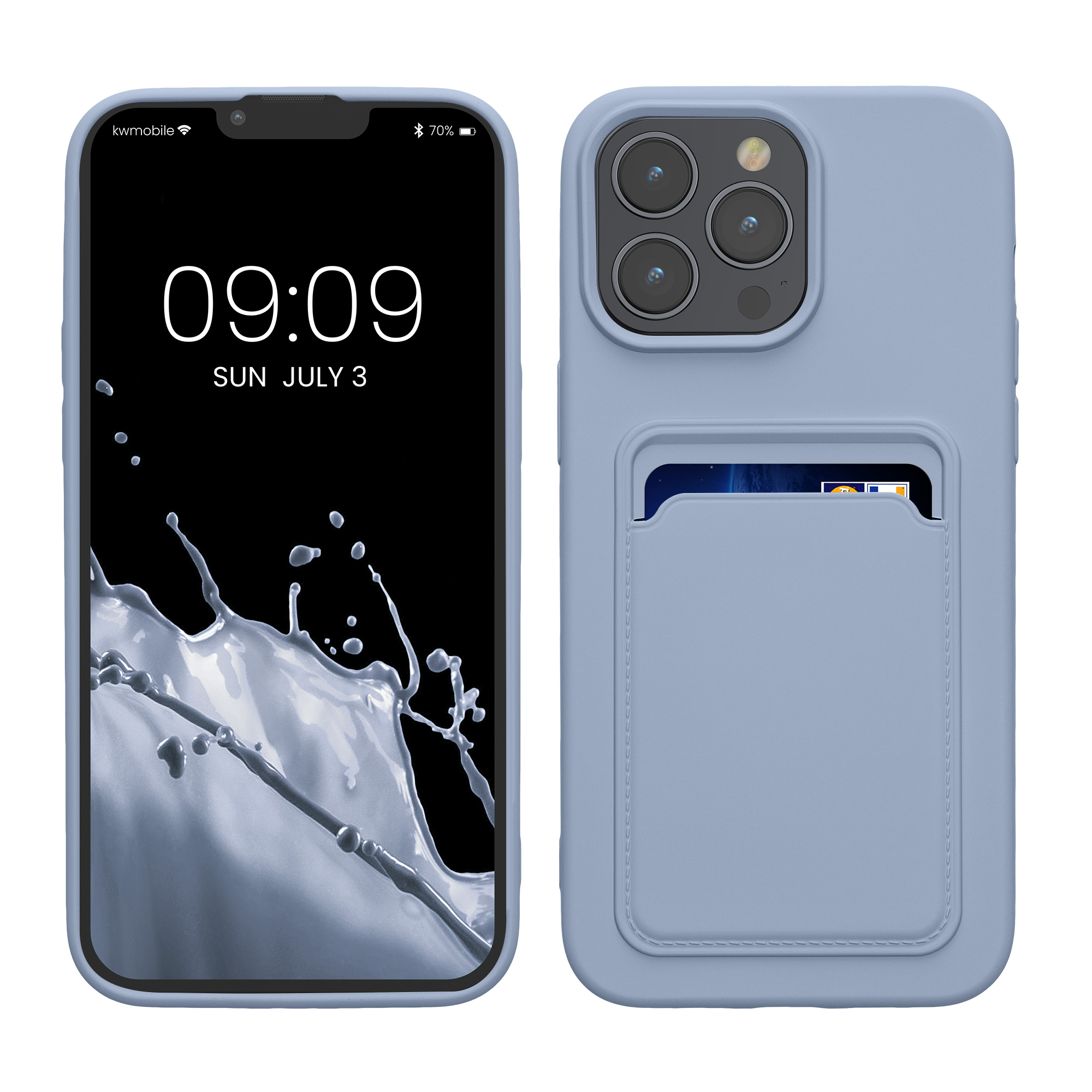 TPU Hülle mit Kartenfach für Apple iPhone 15 Pro Max Lavendel