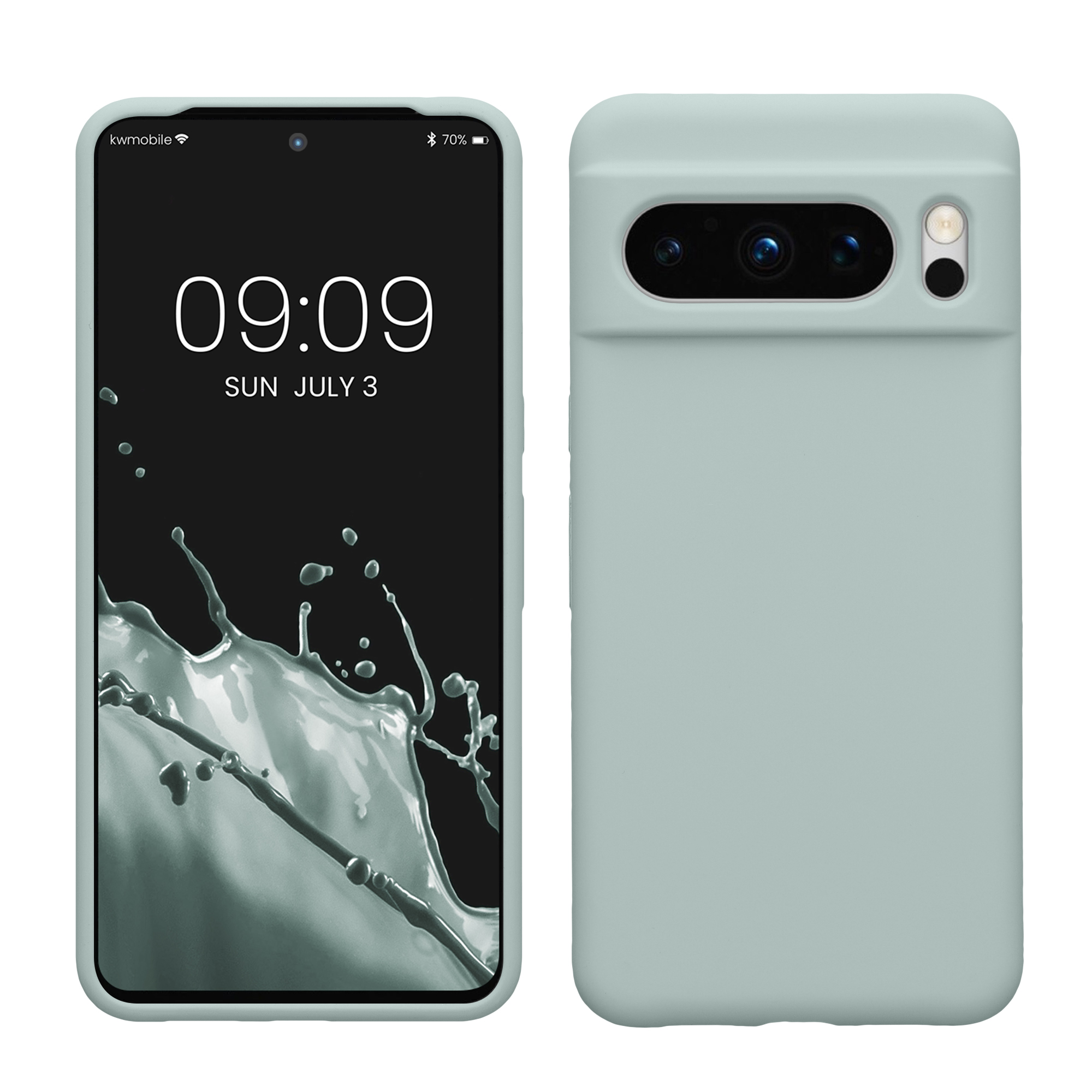 Gummierte Silikon Hülle für Google Pixel 8 Pro in Cool Mint