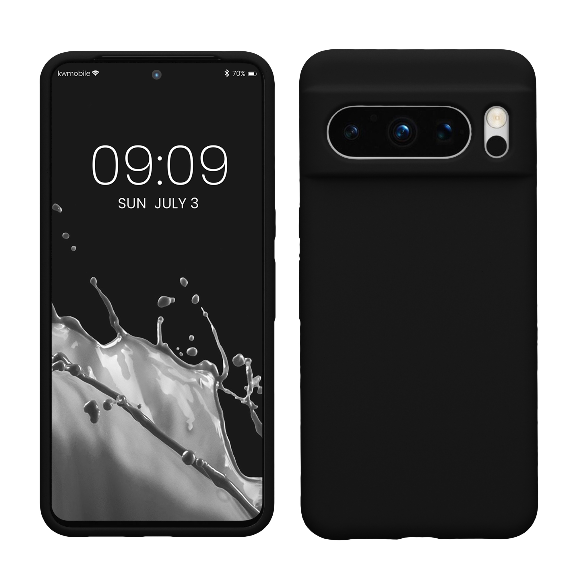 Gummierte Silikon Hülle für Google Pixel 8 Pro in Schwarz