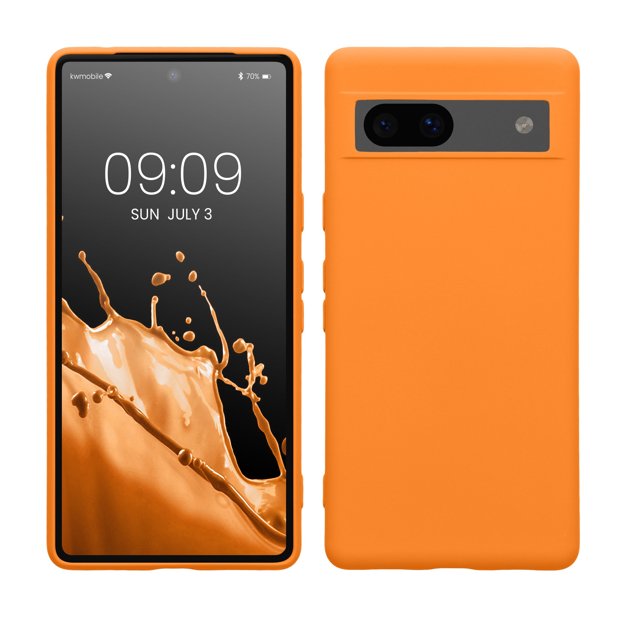 Slim Gummierte Silikon Hülle für Google Pixel 7a in Fruity Orange