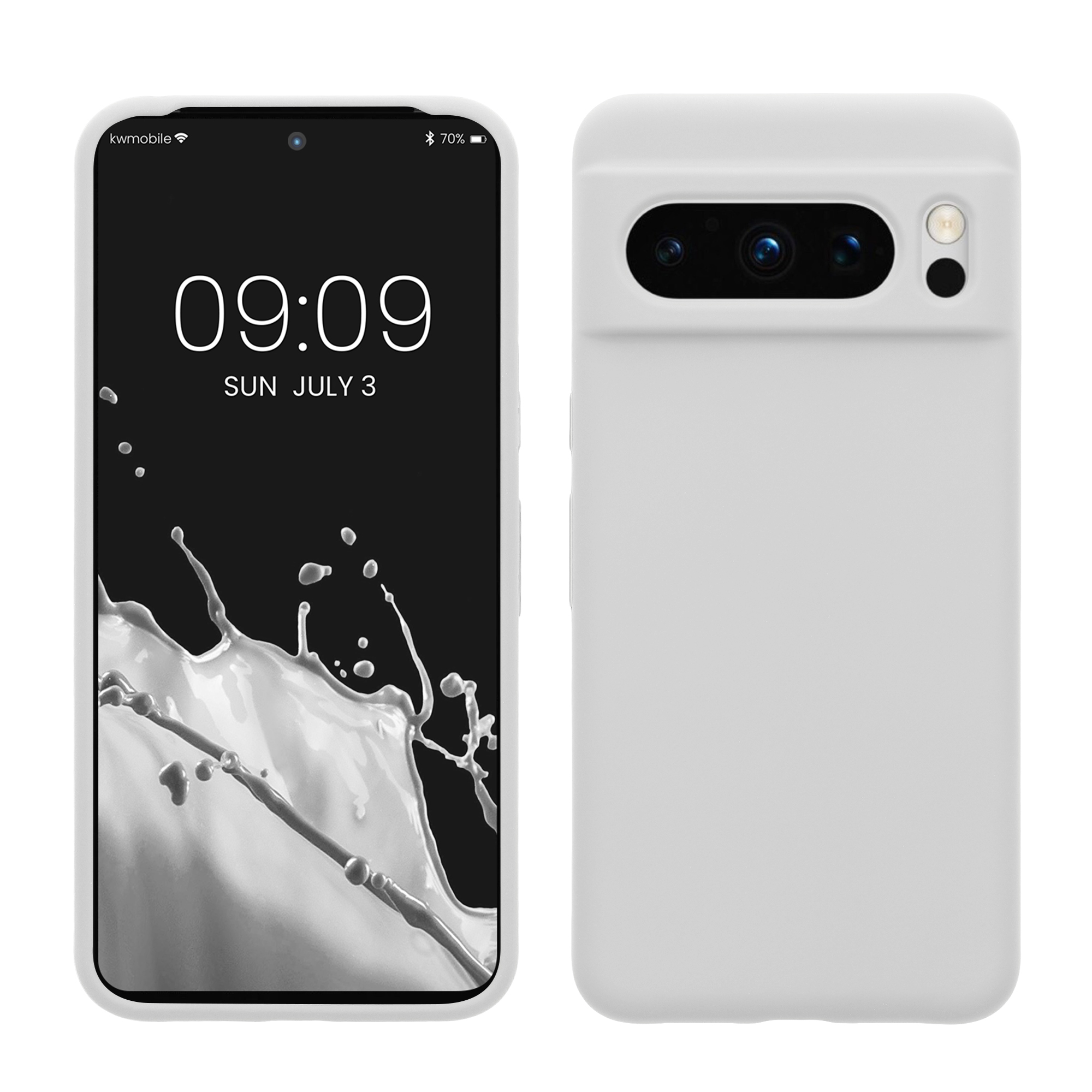 Gummierte Silikon Hülle für Google Pixel 8 Pro in Weiß