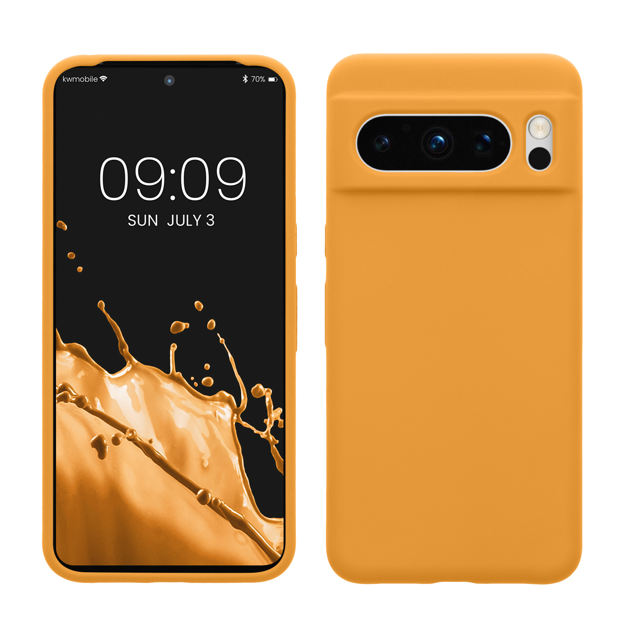 Gummierte Silikon Hülle für Google Pixel 8 Pro in Mango