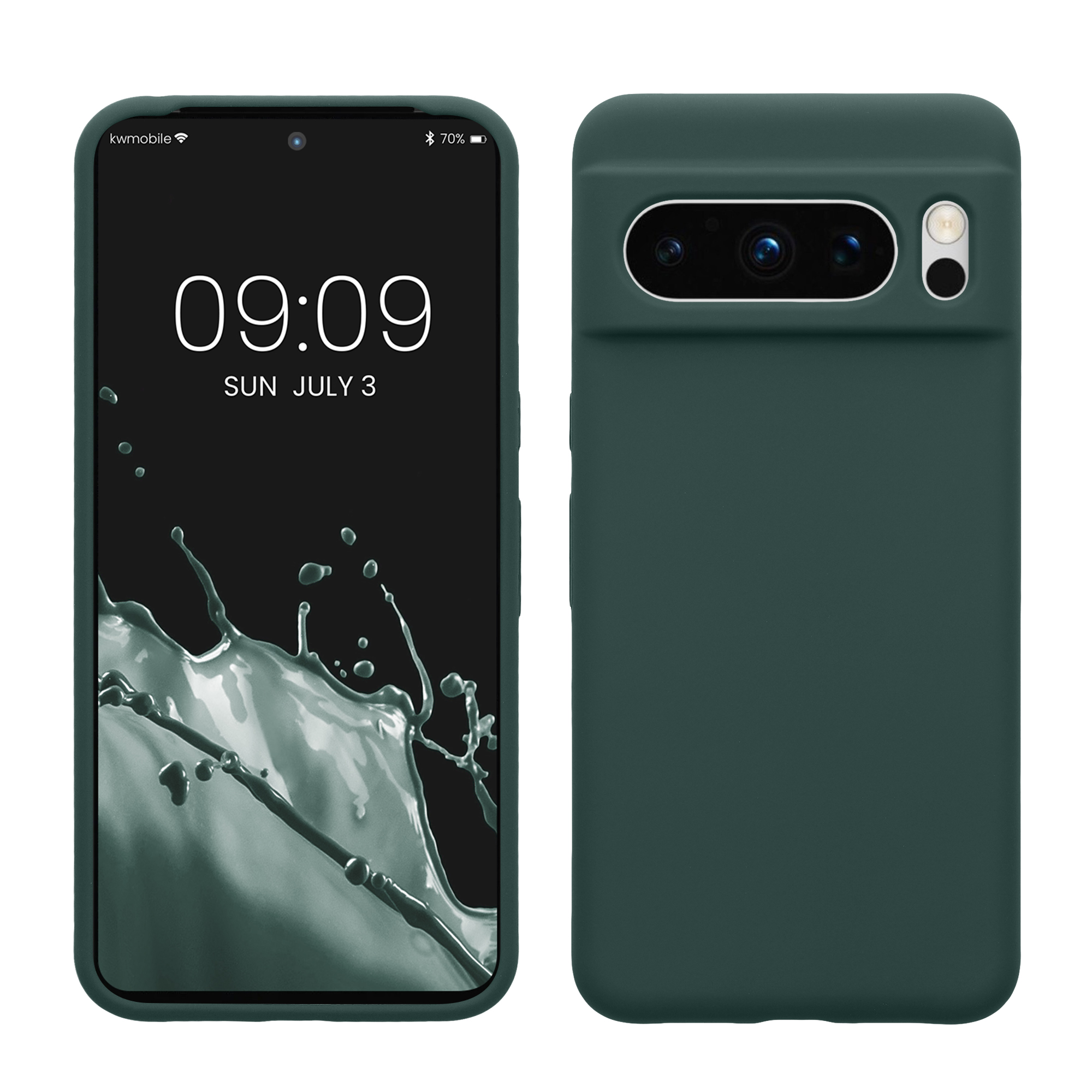 Gummierte Silikon Hülle für Google Pixel 8 Pro in Blaugrün