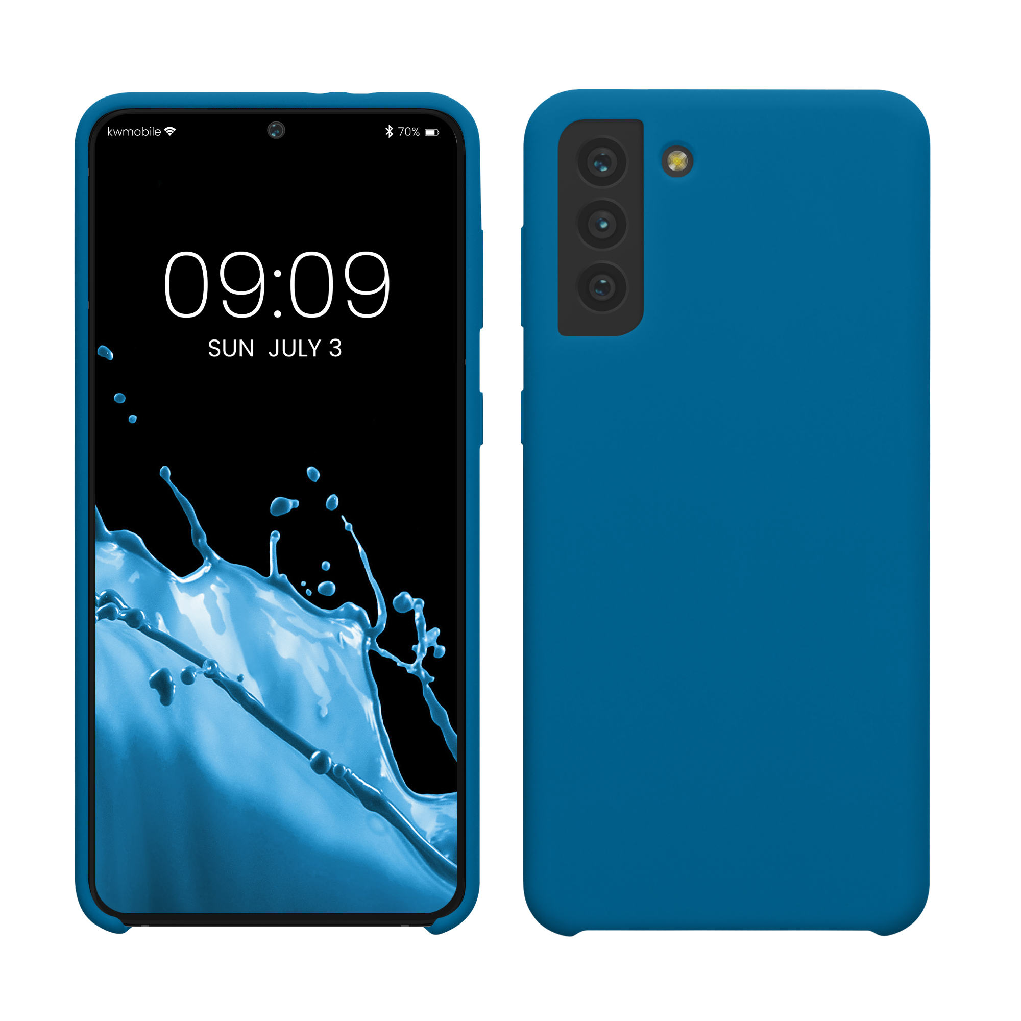 Cross selling Gummierte Silikon Hülle für Samsung Galaxy S21 Plus in Blue Reef