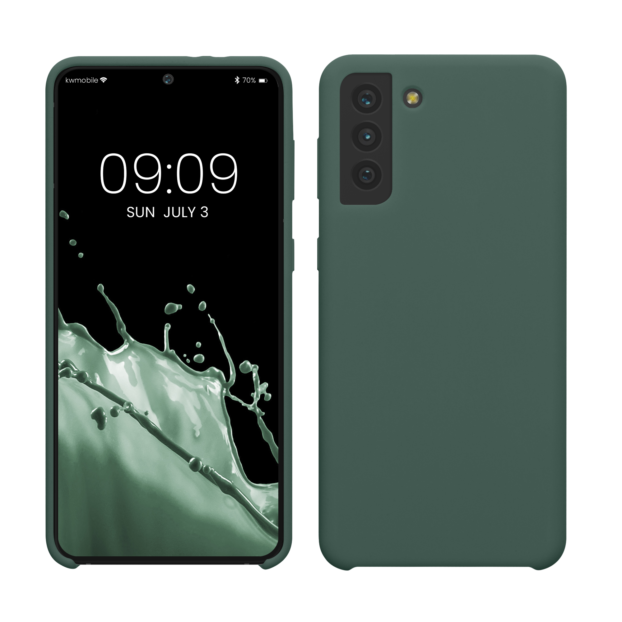 Cross selling Gummierte Silikon Hülle für Samsung Galaxy S21 Plus in Tannengrün