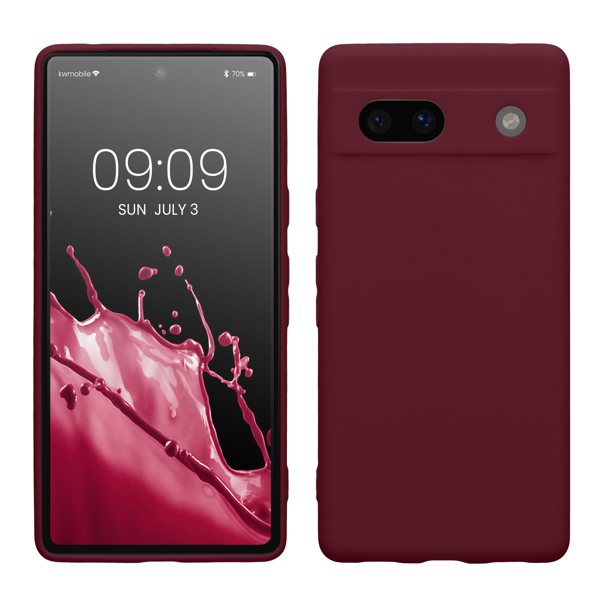 TPU Hülle mit Kameraschutz für Google Pixel 7a in Bordeaux Violett
