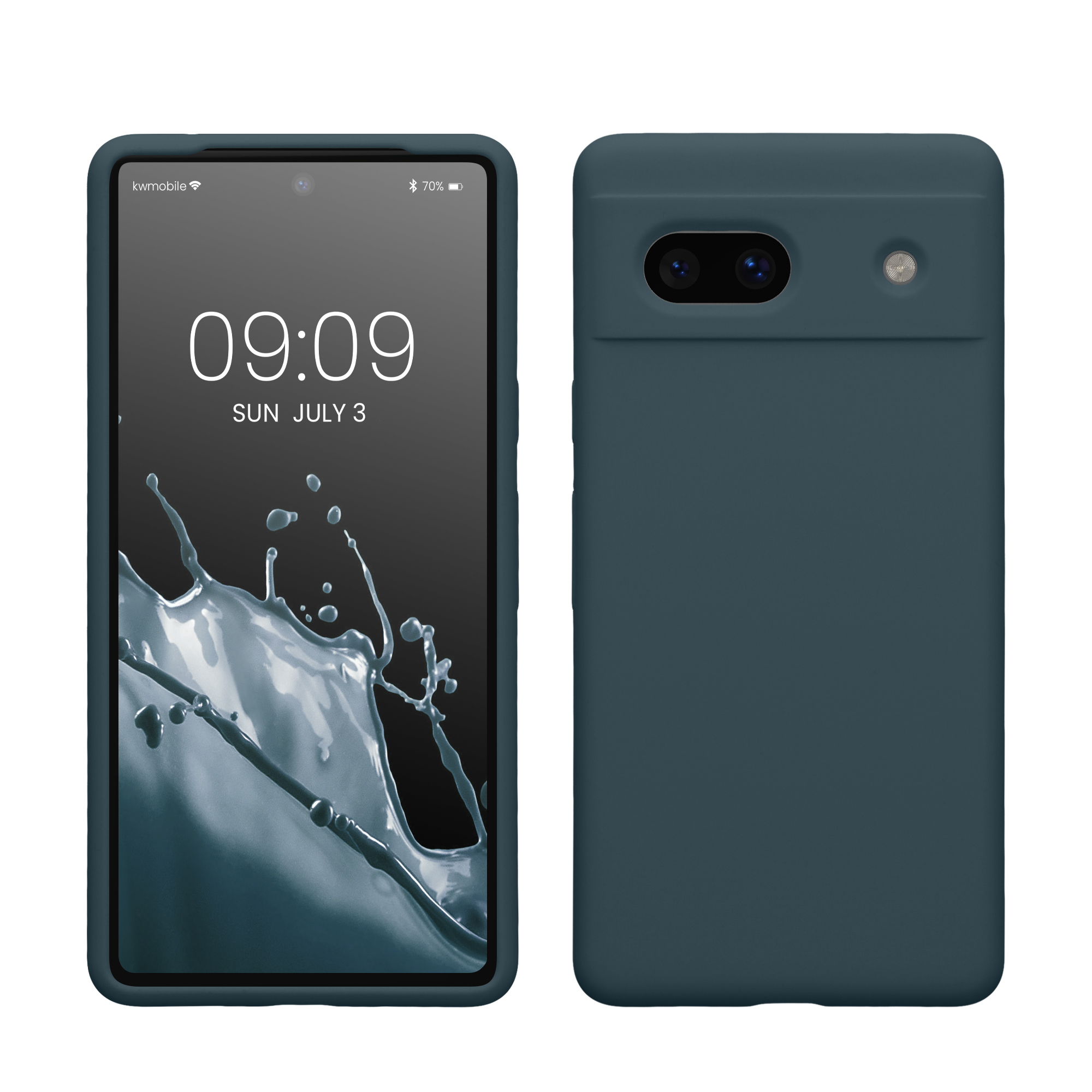 Gummierte Silikon Hülle für Google Pixel 7a in Dunkler Schiefer