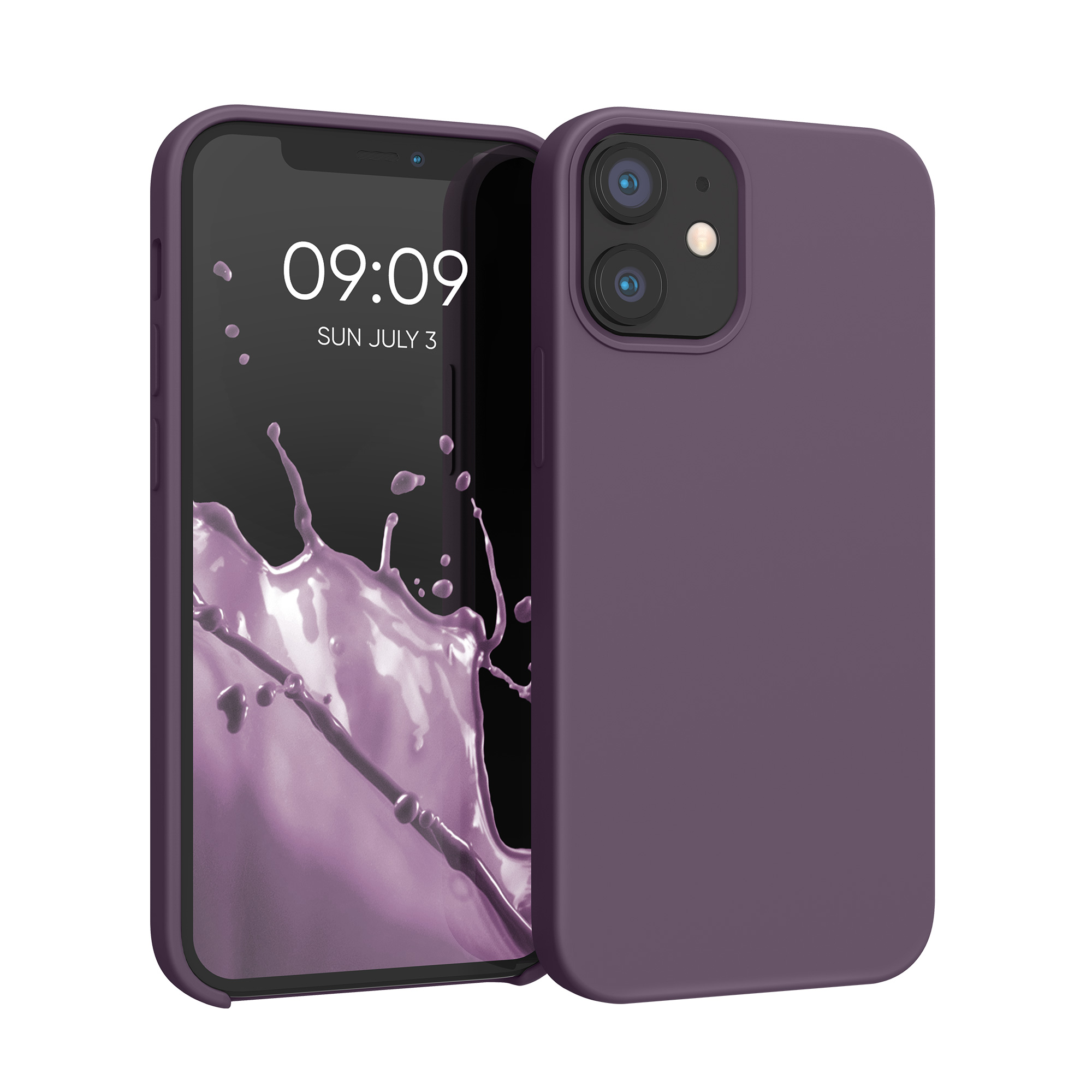 Gummierte Silikon Hülle für Apple iPhone 12 mini in Helle Iris