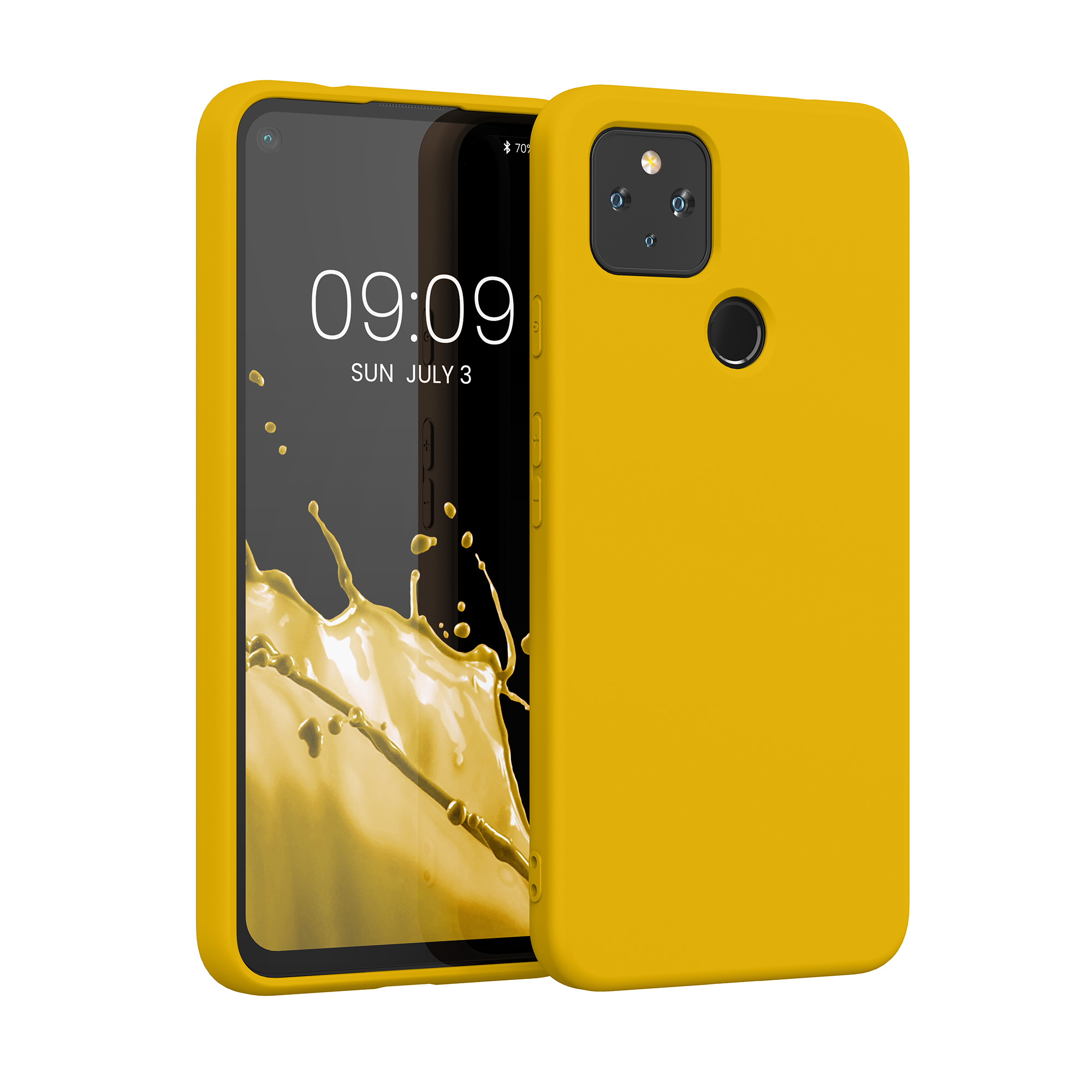 Cross selling Slim Gummierte Silikon Hülle für Google Pixel 4a 5G in Strahlend Gelb