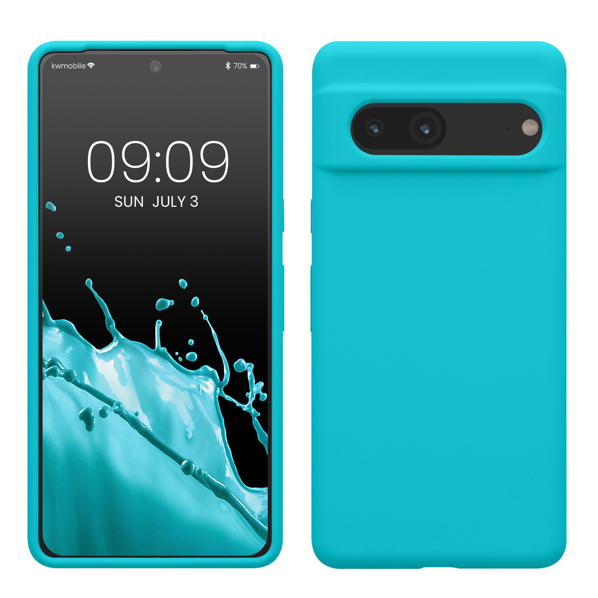 Gummierte Silikon Hülle für Google Pixel 7 in Cool Glacier