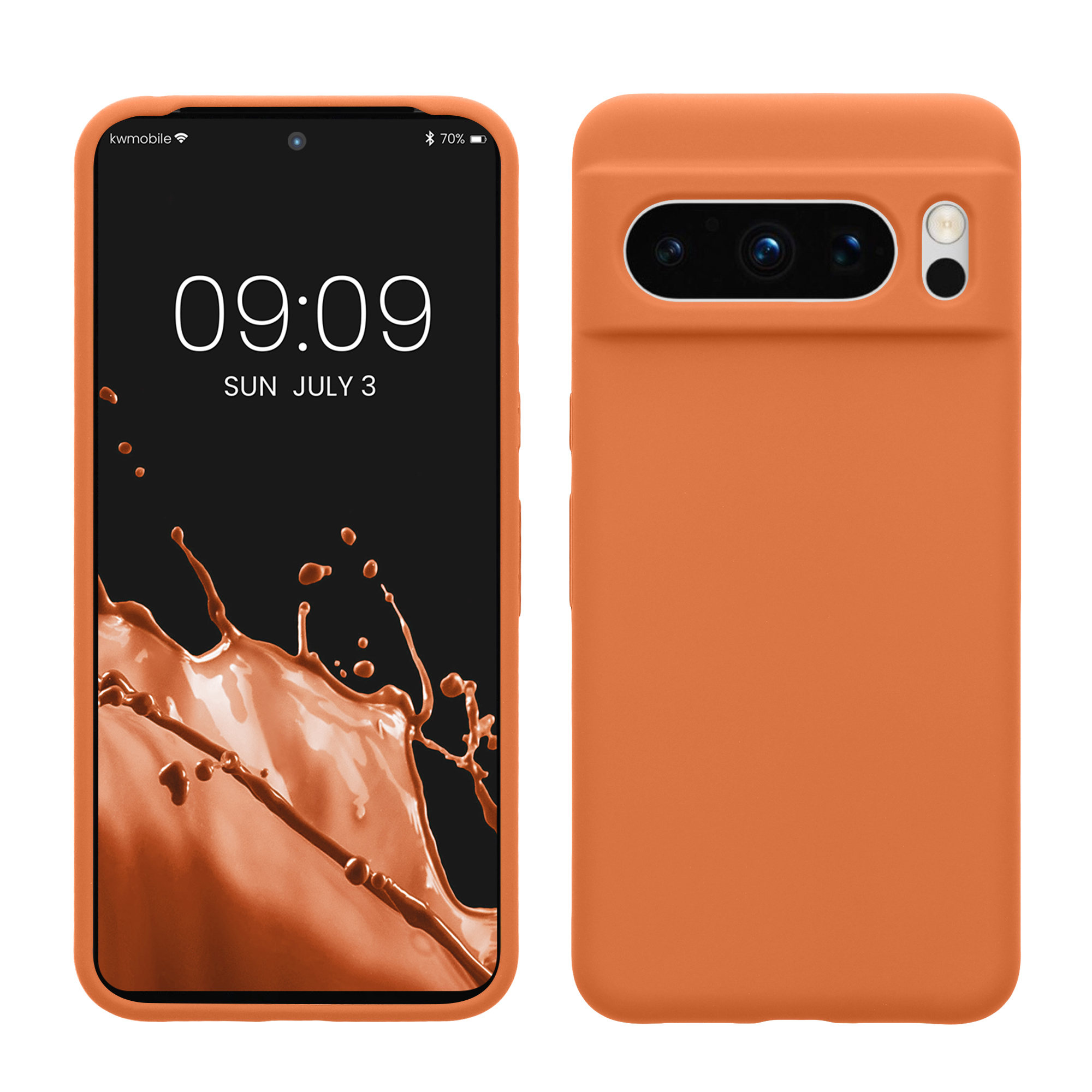 Gummierte Silikon Hülle für Google Pixel 8 Pro in Warme Aprikose
